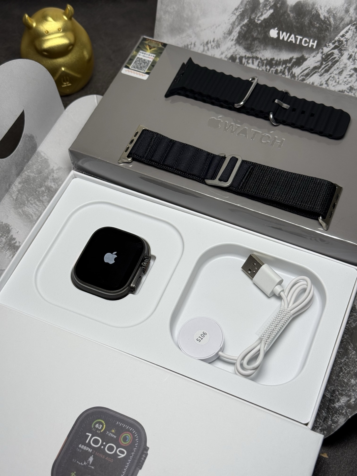 出厂批发💰200 新款AppleWatch Ultra3 手表 标配图中硅胶+编织 两条表带💯