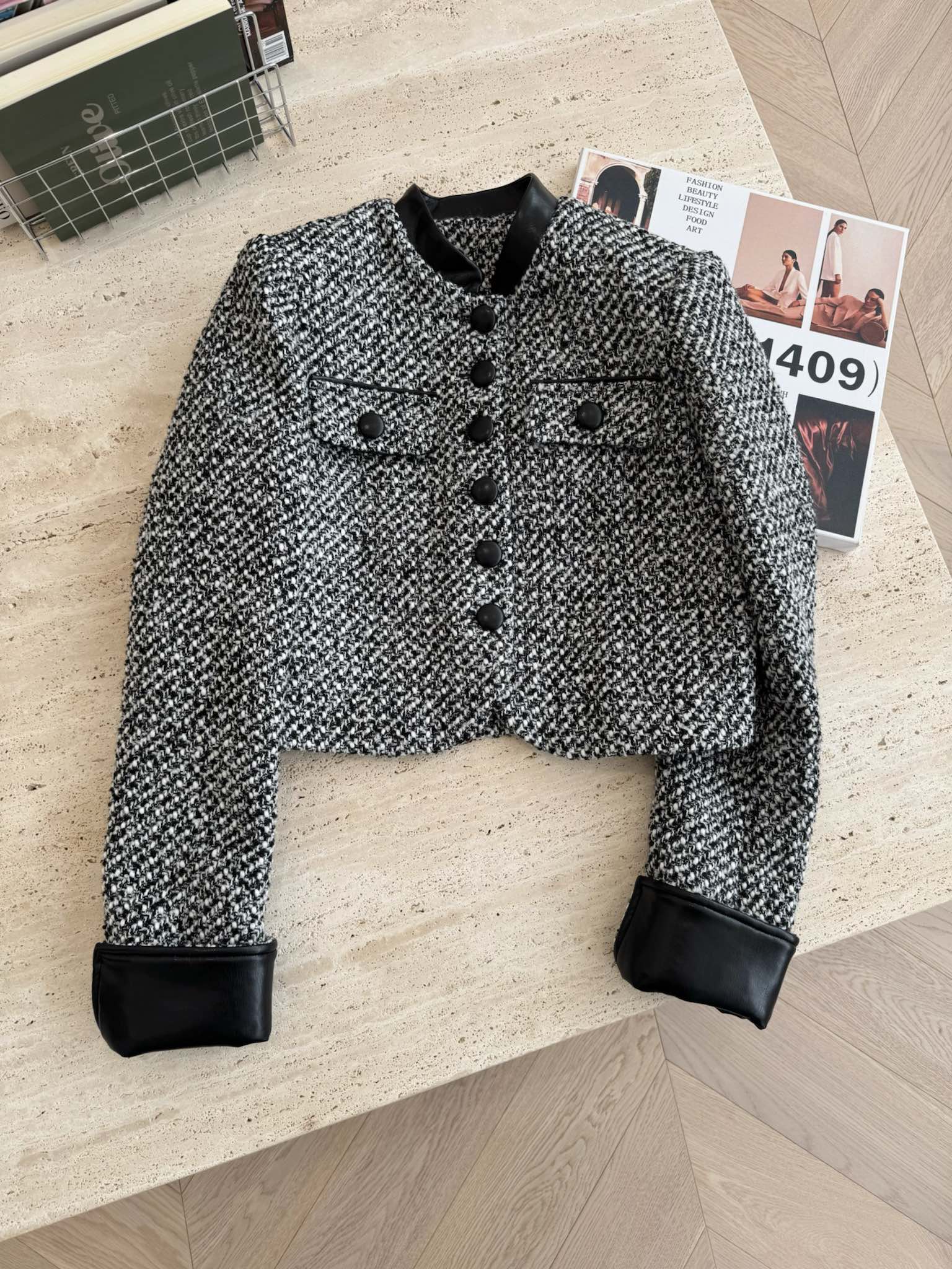 Celine Clothing Coats & Jackets Grey White Wool Fall/Winter Collection