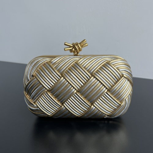 Bottega Veneta Knot Clutch Gold Silver Woven Evening Bag 1 Bottega Veneta Knot Clutch Gold Silver Woven Evening Bag