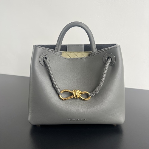 Bottega Veneta Andiamo Bag: Gray Calfskin Leather, Knot Closure, Braided Straps 1 Bottega Veneta Andiamo Bag: Gray Calfskin Leather, Knot Closure, Braided Straps