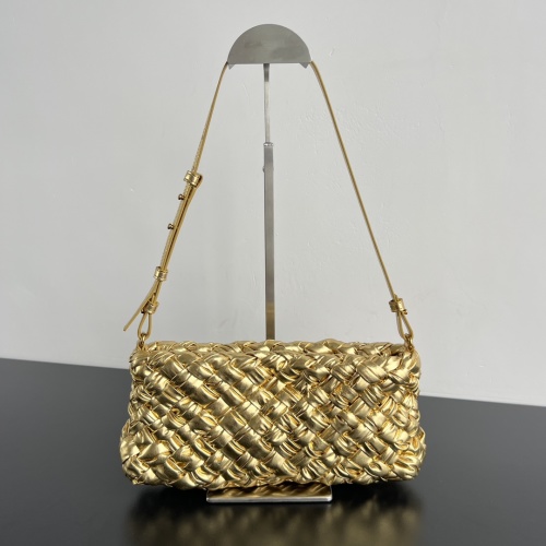 Bottega Veneta Gold Intrecciato Woven Shoulder Bag, Luxurious and Unique 1 Bottega Veneta Gold Intrecciato Woven Shoulder Bag, Luxurious and Unique