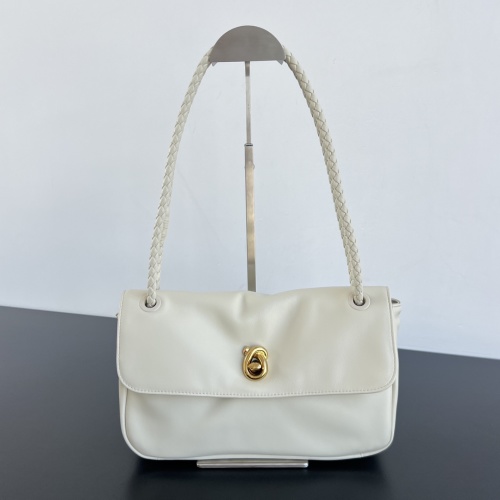 Madison Shoulder Bag,Luxury Lambskin Leather Handbag with Knot Lock, Ivory 1 Madison Shoulder Bag,Luxury Lambskin Leather Handbag with Knot Lock, Ivory