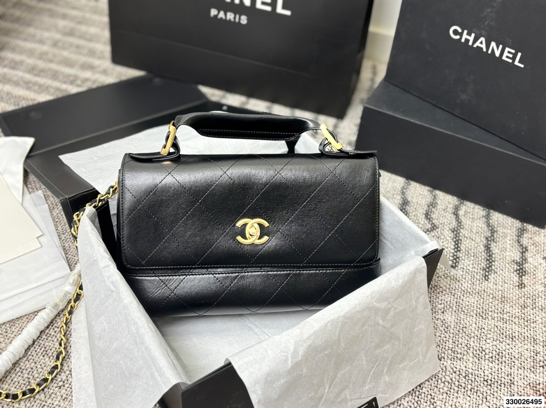 💰465 尺寸29×17折叠盒 香奈儿Chanel口盖包 手工坊超耐看的口盖包 手提腋下都可以