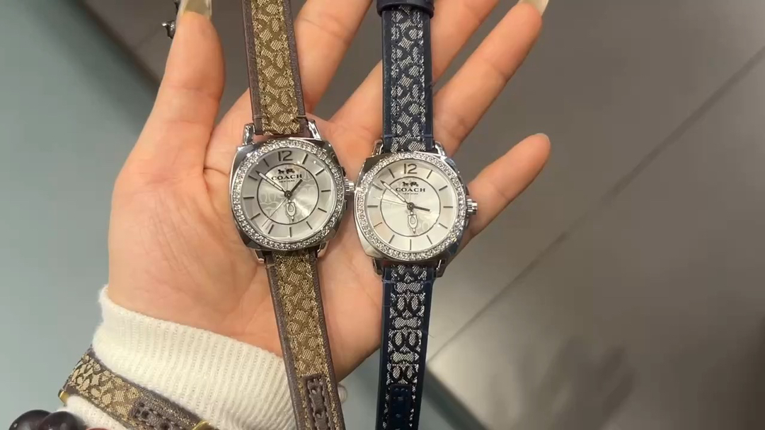 Coach Women’s Quartz Watch with Leather Strap, Silver, 34 mm – Elegant Design