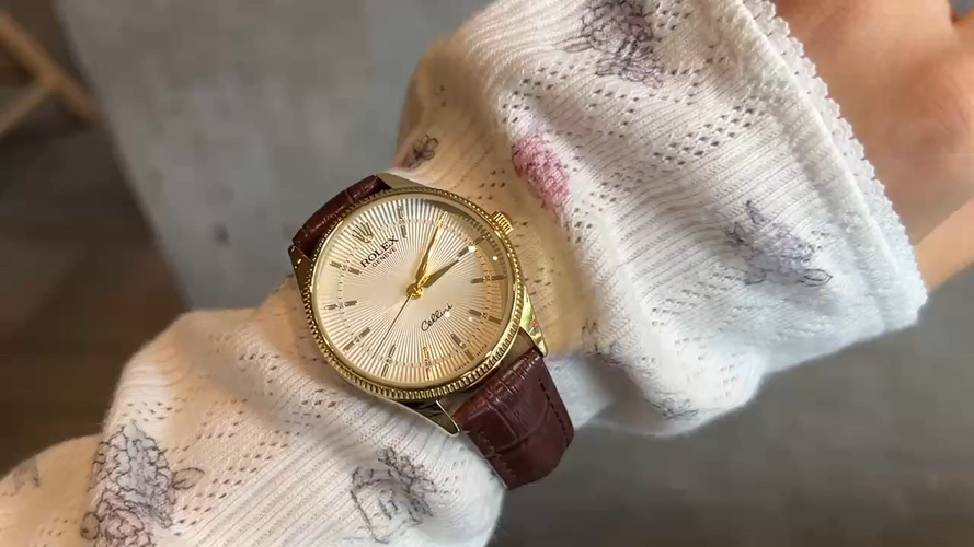 Rolex Cellini Women's Watch, 34mm, Leather Strap, Gold-Tone Case, Refined Design 1 Rolex Cellini Women's Watch, 34mm, Leather Strap, Gold-Tone Case, Refined Design