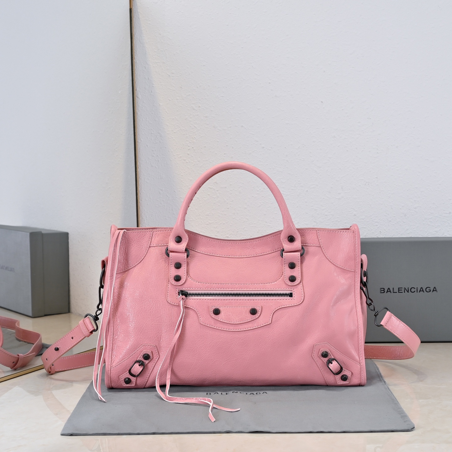 Balenciaga Le City Sac à main et bandoulière avec poche zippée
