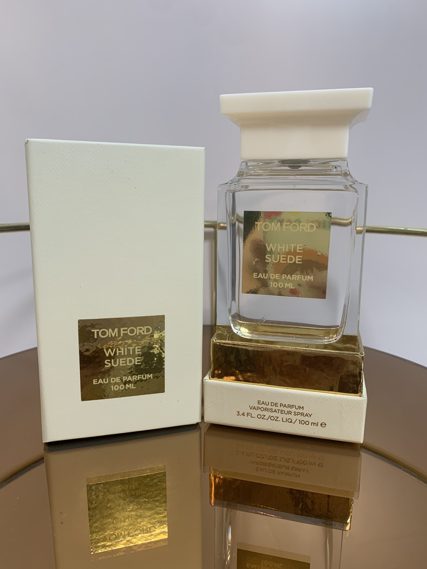 Tf White Suede frasco transparente 100ml! techo de deseo puro, dama elegante y gentil, sensación de aroma corporal suav…
