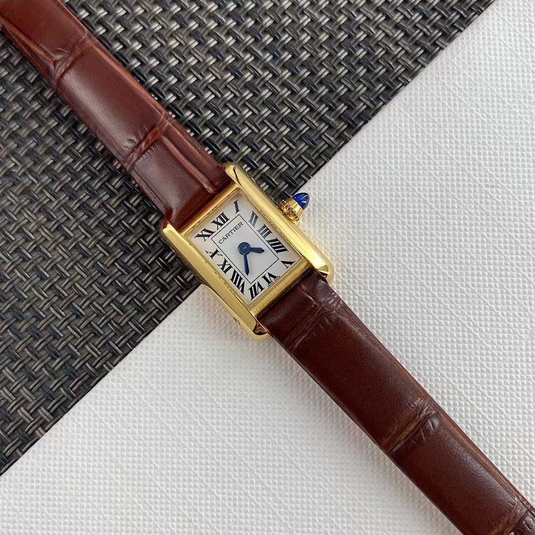 Cartier Tank Mini Ladies Watch,WGTA0212,24mm,Gold Case,Brown Leather Strap 3 i1749032338 8552 1