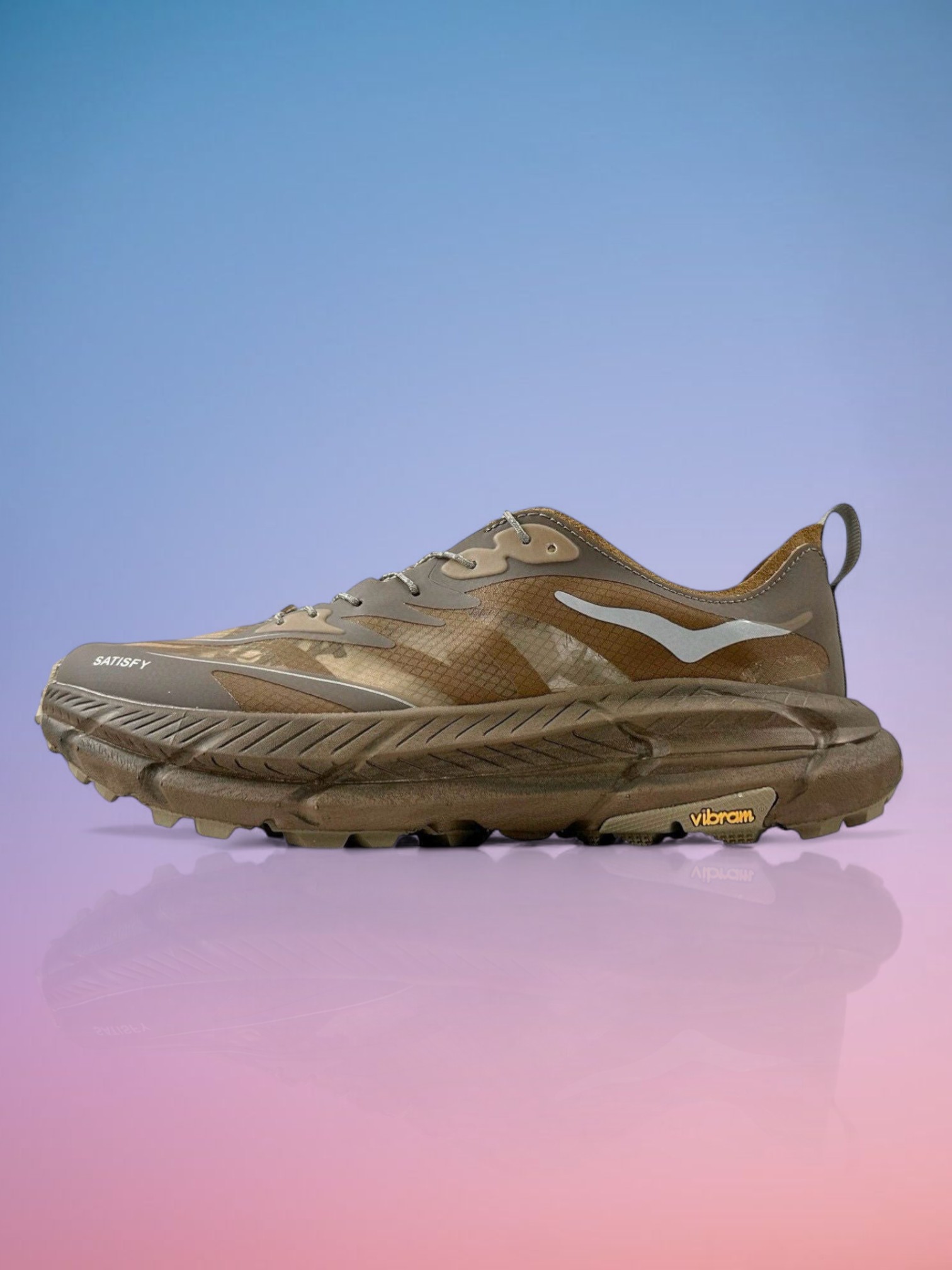 平台专供 Satisfy x HOKA ONE ONE Mafate Speed 4 棕色-自助查询