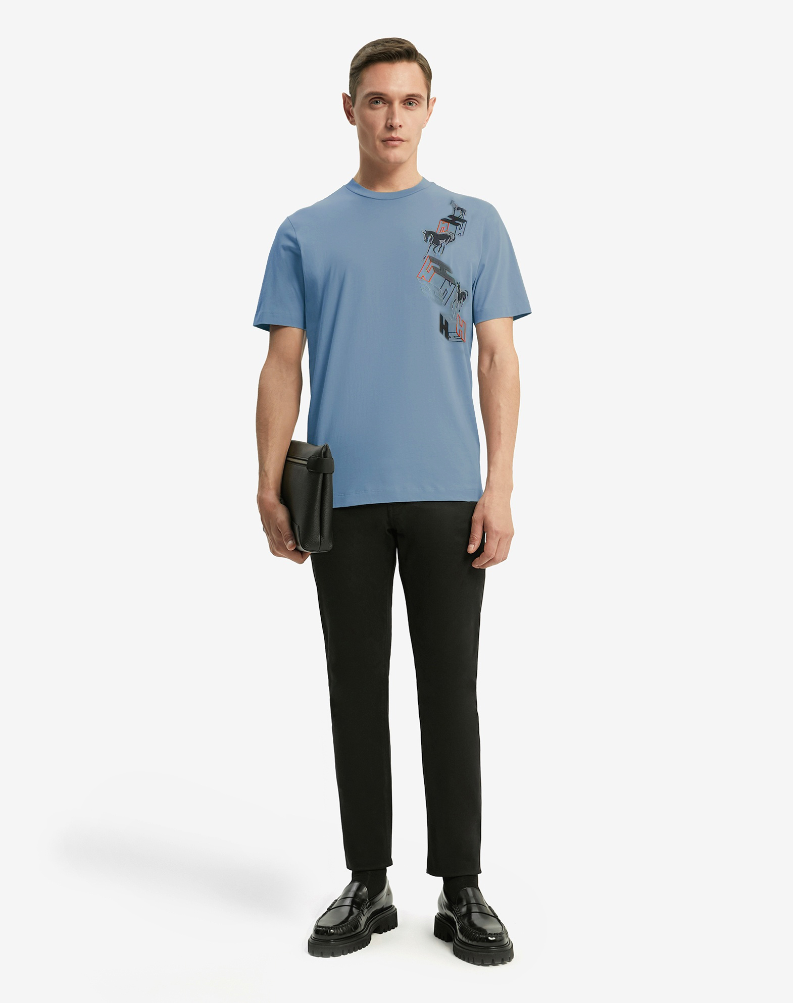 。H家 2025 爱*仕春夏最新款 官网同步 男士圆领短袖T恤衫，几何图案 3D立体感 颇具艺术色彩主题