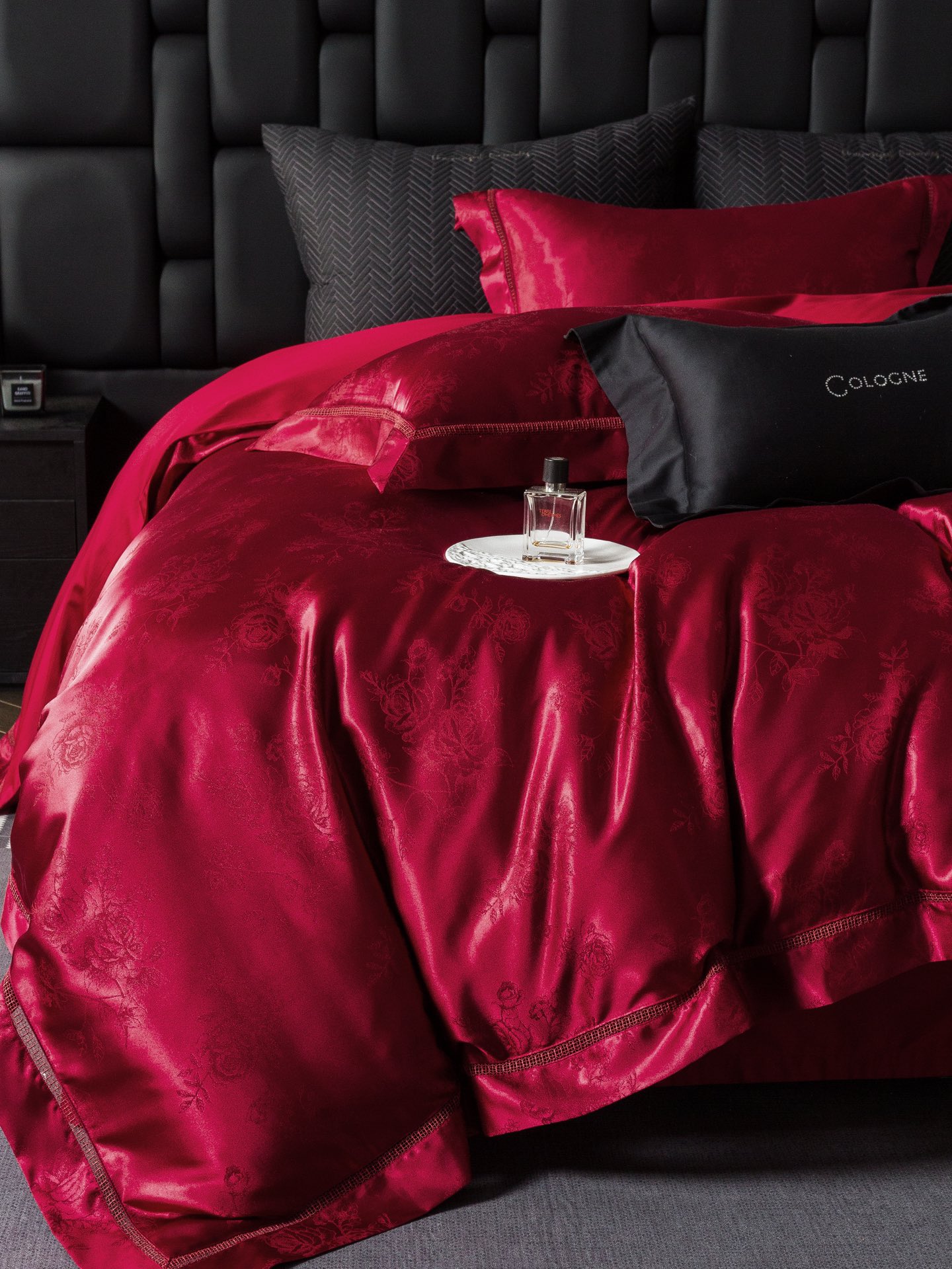 French Luxury 140S Silk Brocade Yarn-Dyed Jacquard 4-Piece Bedding Set - Home&Textlile 8