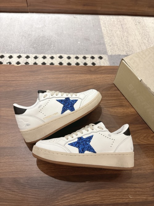 Golden Goose Ball Star 2.0 Glitter Star Leather Sneakers White Blue 1 Golden Goose Ball Star 2.0 Glitter Star Leather Sneakers White Blue