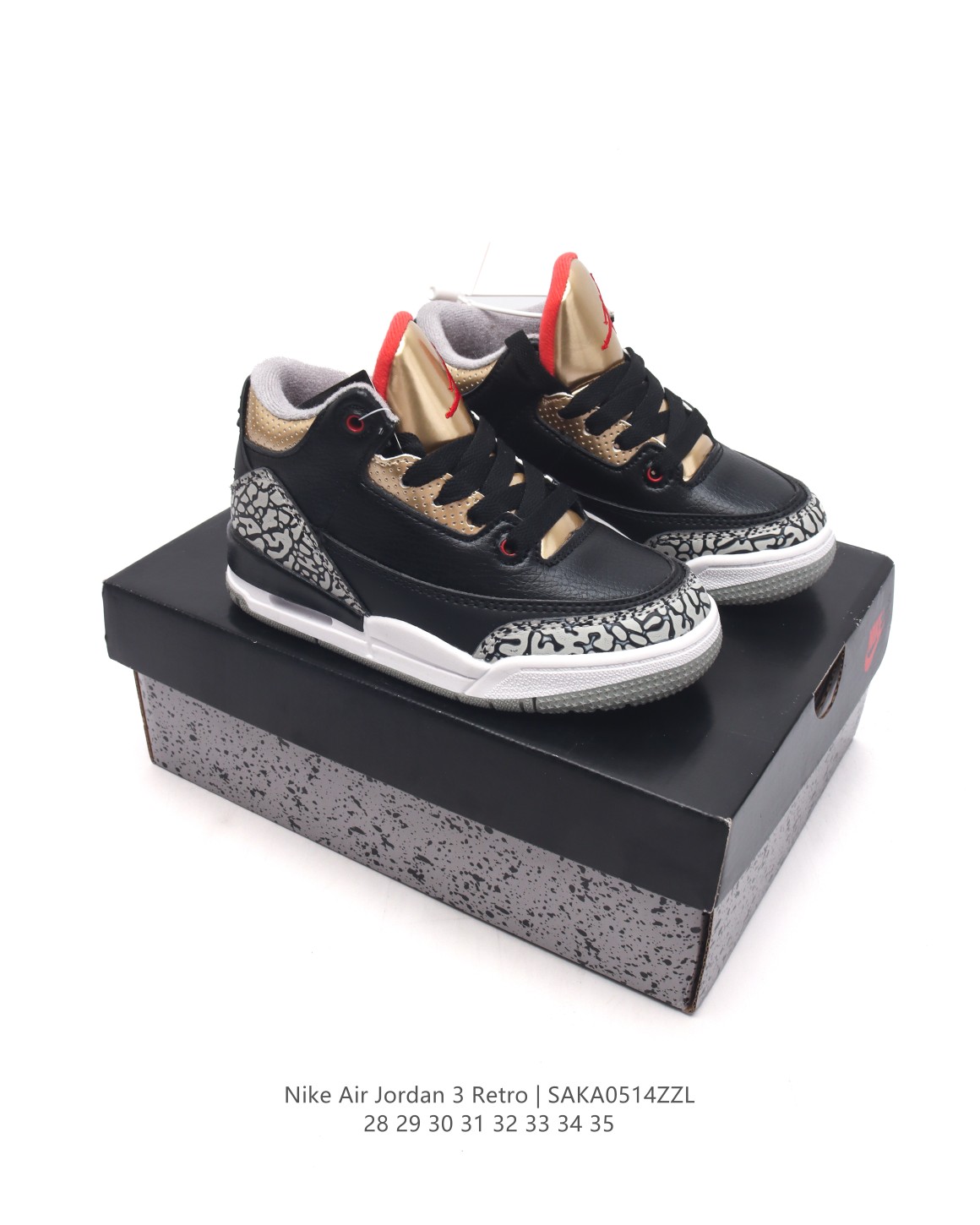 🈴 【童鞋耐克 乔丹 AJ3 耐克 Nike Air Jordan 3 Retro SE 乔3 复刻篮球鞋 乔丹3代 三代 儿童运动鞋。作为 AJ 系列中广受认可的运动鞋之一，搭载与 1988 元年款类似的轻盈可视缓震配置。经典细节和材料，纪念成就不凡的传奇鞋款。鞋面采用织物、皮革与合成材质组合设计，经久耐穿，营造出众结构化支撑，后跟搭载 Nike Air 缓震配置，缔造轻盈回弹的舒适脚感，橡胶外底提供强劲抓地力，可驾驭多种地面。 类型：儿童鞋 货号：FN0344-901 尺码：28-35-选品中心