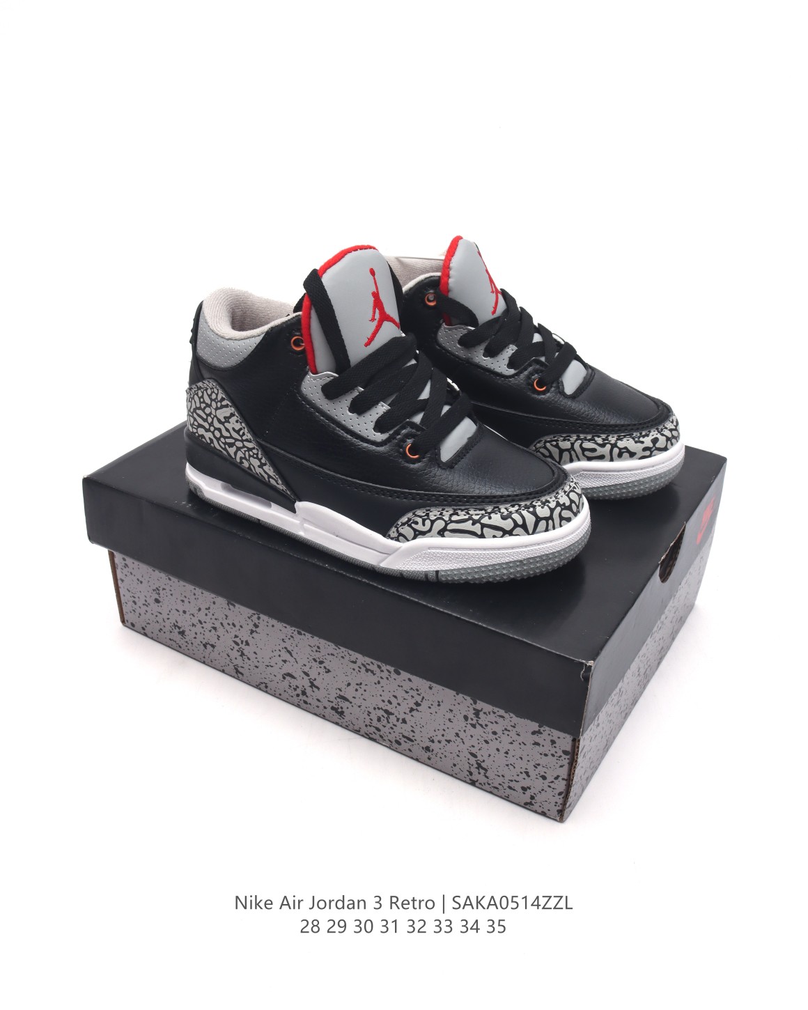 图片[3]-🈴 【童鞋耐克 乔丹 AJ3 耐克 Nike Air Jordan 3 Retro SE 乔3 复刻篮球鞋 乔丹3代 三代 儿童运动鞋。作为 AJ 系列中广受认可的运动鞋之一，搭载与 1988 元年款类似的轻盈可视缓震配置。经典细节和材料，纪念成就不凡的传奇鞋款。鞋面采用织物、皮革与合成材质组合设计，经久耐穿，营造出众结构化支撑，后跟搭载 Nike Air 缓震配置，缔造轻盈回弹的舒适脚感，橡胶外底提供强劲抓地力，可驾驭多种地面。 类型：儿童鞋 货号：FN0344-901 尺码：28-35-选品中心