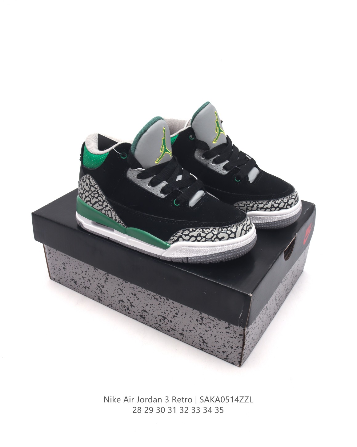图片[6]-🈴 【童鞋耐克 乔丹 AJ3 耐克 Nike Air Jordan 3 Retro SE 乔3 复刻篮球鞋 乔丹3代 三代 儿童运动鞋。作为 AJ 系列中广受认可的运动鞋之一，搭载与 1988 元年款类似的轻盈可视缓震配置。经典细节和材料，纪念成就不凡的传奇鞋款。鞋面采用织物、皮革与合成材质组合设计，经久耐穿，营造出众结构化支撑，后跟搭载 Nike Air 缓震配置，缔造轻盈回弹的舒适脚感，橡胶外底提供强劲抓地力，可驾驭多种地面。 类型：儿童鞋 货号：FN0344-901 尺码：28-35-选品中心