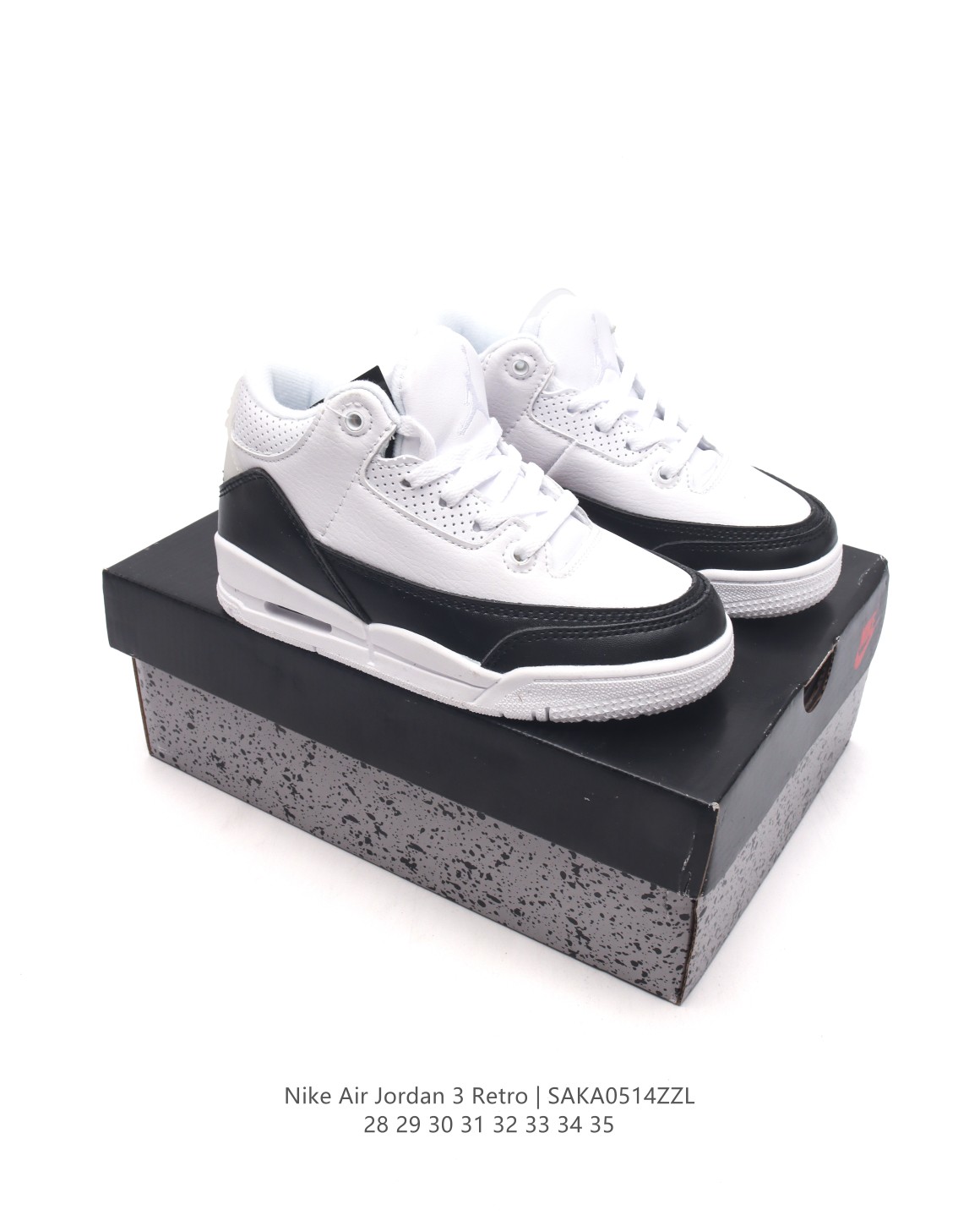 图片[9]-🈴 【童鞋耐克 乔丹 AJ3 耐克 Nike Air Jordan 3 Retro SE 乔3 复刻篮球鞋 乔丹3代 三代 儿童运动鞋。作为 AJ 系列中广受认可的运动鞋之一，搭载与 1988 元年款类似的轻盈可视缓震配置。经典细节和材料，纪念成就不凡的传奇鞋款。鞋面采用织物、皮革与合成材质组合设计，经久耐穿，营造出众结构化支撑，后跟搭载 Nike Air 缓震配置，缔造轻盈回弹的舒适脚感，橡胶外底提供强劲抓地力，可驾驭多种地面。 类型：儿童鞋 货号：FN0344-901 尺码：28-35-选品中心