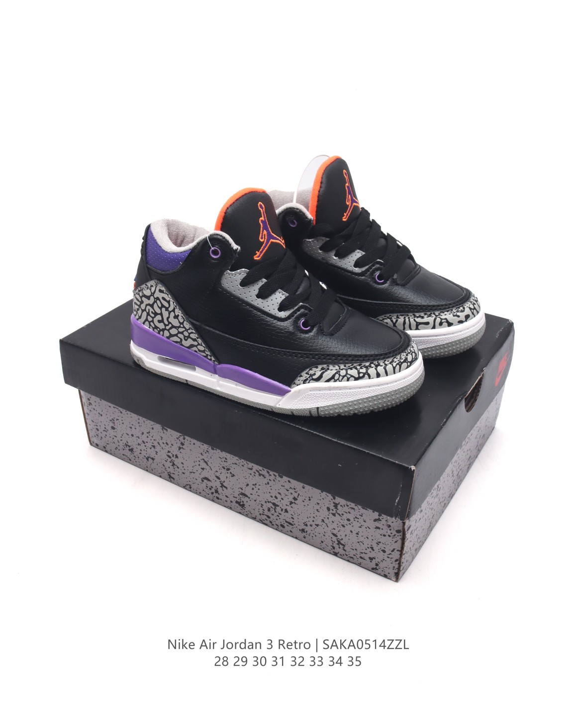 图片[7]-🈴 【童鞋耐克 乔丹 AJ3 耐克 Nike Air Jordan 3 Retro SE 乔3 复刻篮球鞋 乔丹3代 三代 儿童运动鞋。作为 AJ 系列中广受认可的运动鞋之一，搭载与 1988 元年款类似的轻盈可视缓震配置。经典细节和材料，纪念成就不凡的传奇鞋款。鞋面采用织物、皮革与合成材质组合设计，经久耐穿，营造出众结构化支撑，后跟搭载 Nike Air 缓震配置，缔造轻盈回弹的舒适脚感，橡胶外底提供强劲抓地力，可驾驭多种地面。 类型：儿童鞋 货号：FN0344-901 尺码：28-35-选品中心