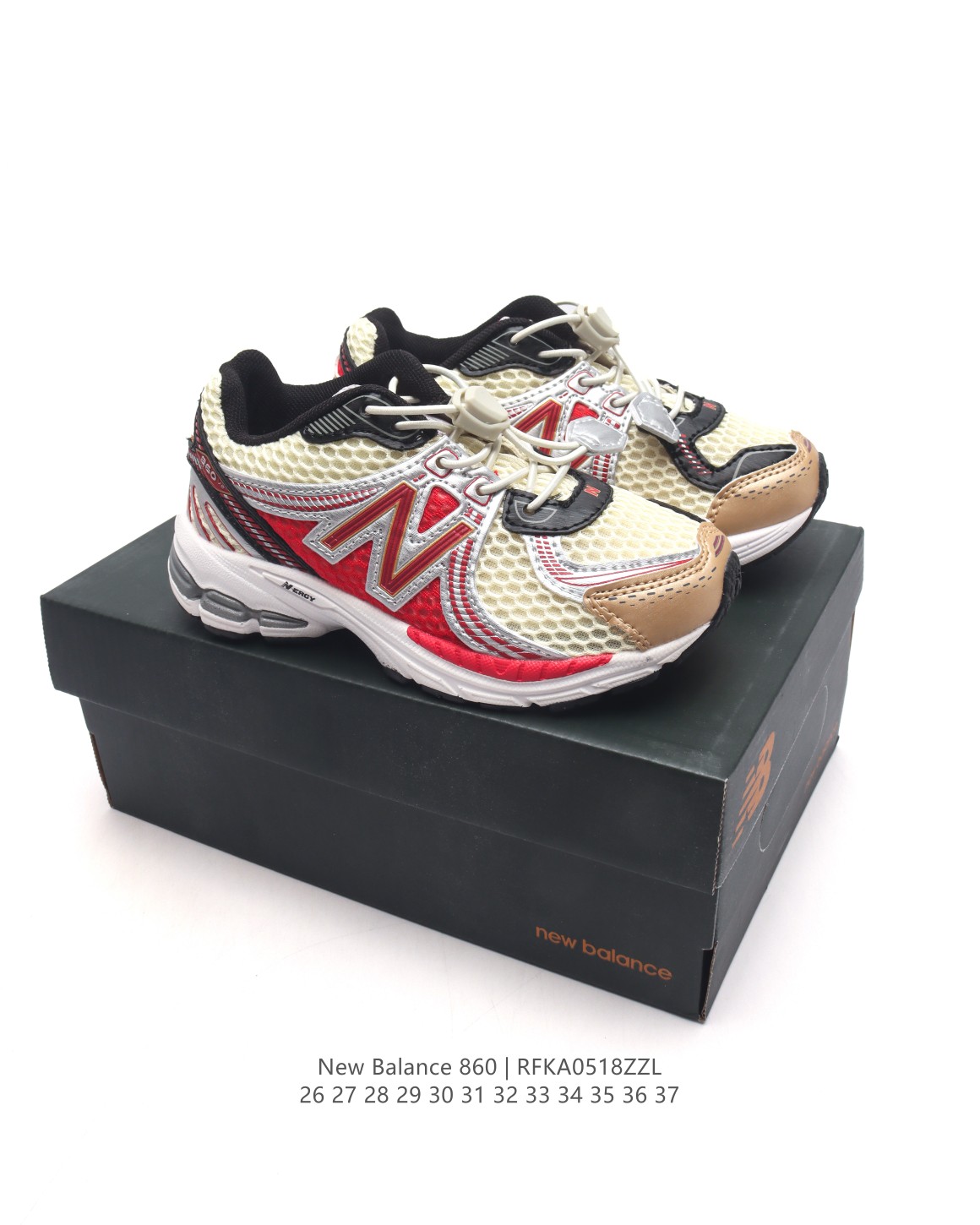 图片[2]-🈴 【童鞋NB 新百伦 New Balance ML860 V2 系列儿童运动鞋 复古老爹风休闲运动慢跑。采用丝光猪巴皮革拼接透气网眼织物鞋面T-Beam大底提供足步弓支撑，保持步态稳定后跟搭载外露缓震胶❗ 类型：儿童鞋 货号： ML860XD 尺码：26-37-选品中心