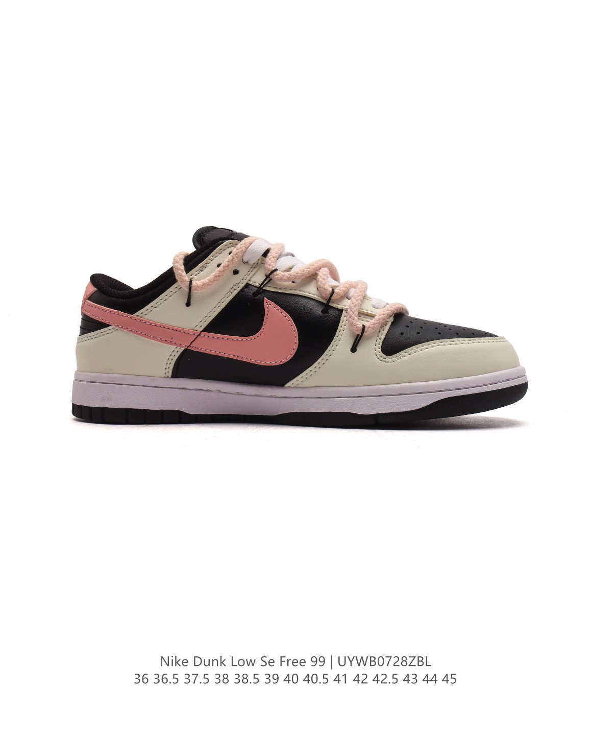 💰190
耐克 SB 系列 Nike Dunk Low SE Free. 99(GS) 复古休闲板鞋 复古vibe风芝加哥打孔解构绑带 双鞋带 低帮板鞋。采用天然皮革，经久耐穿，塑就如元年款 Dunk 般的复古质感。

类型：男女鞋
编码：DR9704
码数：36 36.5 37.5 38 38.5 39 40 40.5 41 42 42.5 43 44 45
编码：UYWB0728ZBL