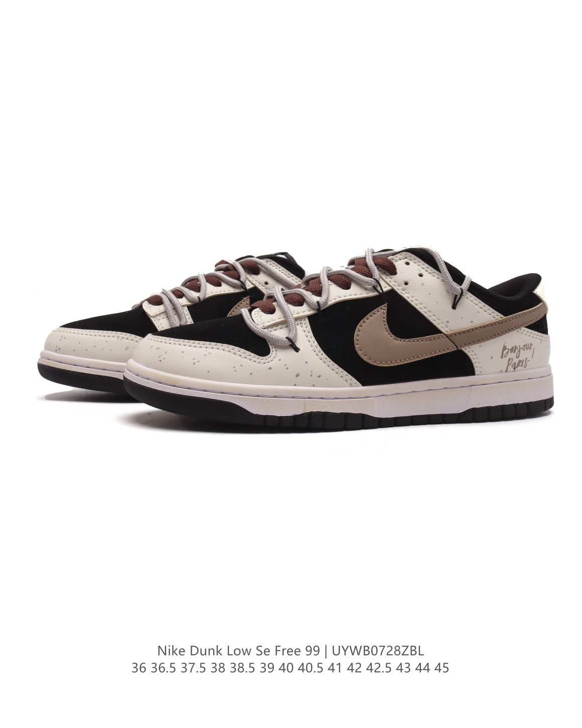 💰190
耐克 SB 系列 Nike Dunk Low SE Free. 99(GS) 复古休闲板鞋 复古vibe风芝加哥打孔解构绑带 双鞋带 低帮板鞋。采用天然皮革，经久耐穿，塑就如元年款 Dunk 般的复古质感。

类型：男女鞋
编码：DR9704
码数：36 36.5 37.5 38 38.5 39 40 40.5 41 42 42.5 43 44 45
编码：UYWB0728ZBL