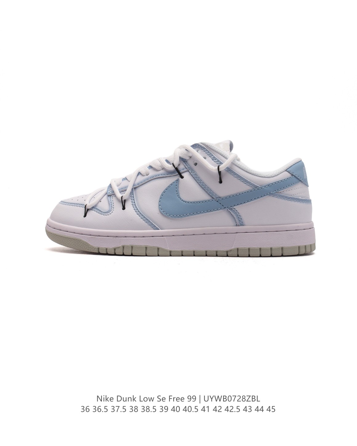 🈴💰190
耐克 SB 系列 Nike Dunk Low SE Free. 99(GS) 复古休闲板鞋 复古vibe风芝加哥打孔解构绑带 双鞋带 低帮板鞋。采用天然皮革，经久耐穿，塑就如元年款 Dunk 般的复古质感。

类型：男女鞋
编码：DR9704
码数：36 36.5 37.5 38 38.5 39 40 40.5 41 42 42.5 43 44 45
编码：UYWB0728ZBL