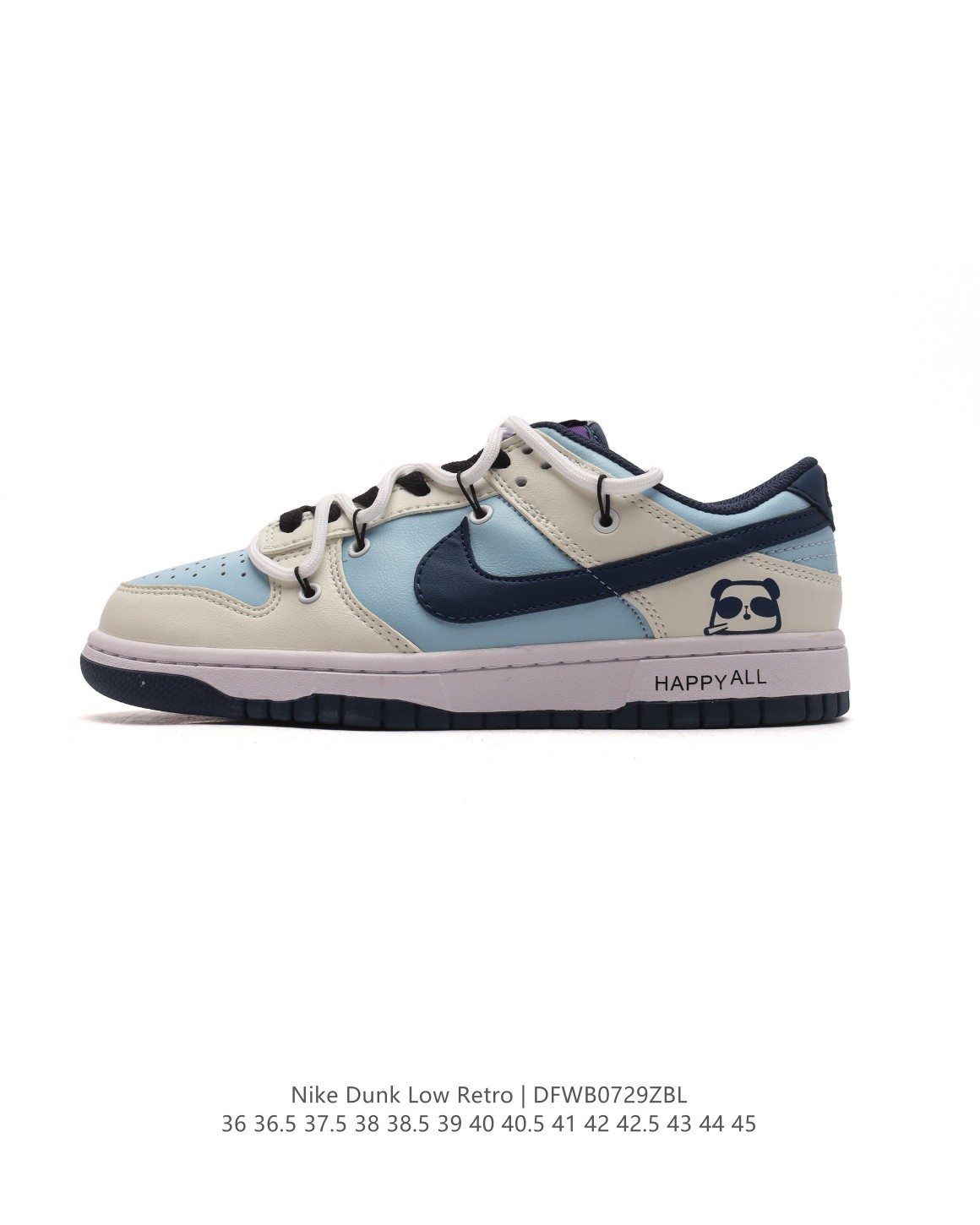 🈴💰190
耐克 Nike Dunk Low Retro 运动鞋复古板鞋 双鞋带 解构绑带，作为 80 年代经典篮球鞋款，起初专为硬木球场打造，后来成为席卷街头的时尚标杆，现以经典细节和复古篮球风范再次归来。皮革与合成材质组合鞋面，经久耐穿，柔软非凡。泡绵中底，缔造轻盈回弹的缓震效果，橡胶外底搭配圆形支点设计，铸就非凡抓地力，尽显经典风范。从篮板到滑板，Nike Dunk 的影响力毋庸置疑。尽管 1985 年以篮球鞋形式亮相，但其平整而具有抓附力的鞋底闯入了滑板运动员的视野，堪称滑板鞋的理想之选。几十年来，Dunk 不断直击全球各地滑板手的灵魂，推出不计其数的配色方案，追求创造力和功能性兼得的理想境界，彰显亚文化风采。

类型：男女鞋
货号：DD1391-100
尺码:   36 36.5 37.5 38 38.5 39 40 40.5 41 42 42.5 43 44 45
编码：DFWB0729ZBL