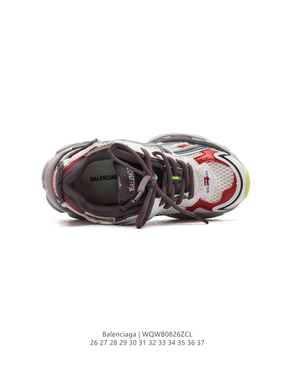 图片[4]-【童鞋新款BALENCIAGA 巴黎世家-Runner 7.0 儿童运动跑步鞋。通过溢胶、做旧、缝线等细节，展示了设计师 Demna 的运动鞋风格，用一双「旧鞋」传递复古感，后侧板、翘起的鞋头，则展示了 Demna 在结构上的未来构想；原装大盒从里到外一切百分百还原官方配置。 尺码：26-37-选品中心