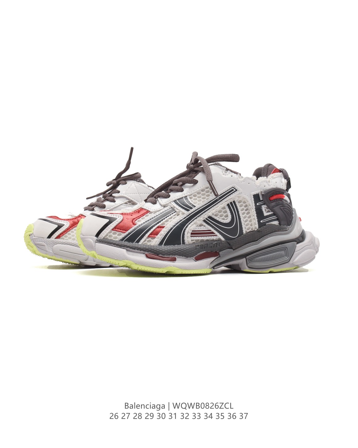 图片[2]-【童鞋新款BALENCIAGA 巴黎世家-Runner 7.0 儿童运动跑步鞋。通过溢胶、做旧、缝线等细节，展示了设计师 Demna 的运动鞋风格，用一双「旧鞋」传递复古感，后侧板、翘起的鞋头，则展示了 Demna 在结构上的未来构想；原装大盒从里到外一切百分百还原官方配置。 尺码：26-37-选品中心