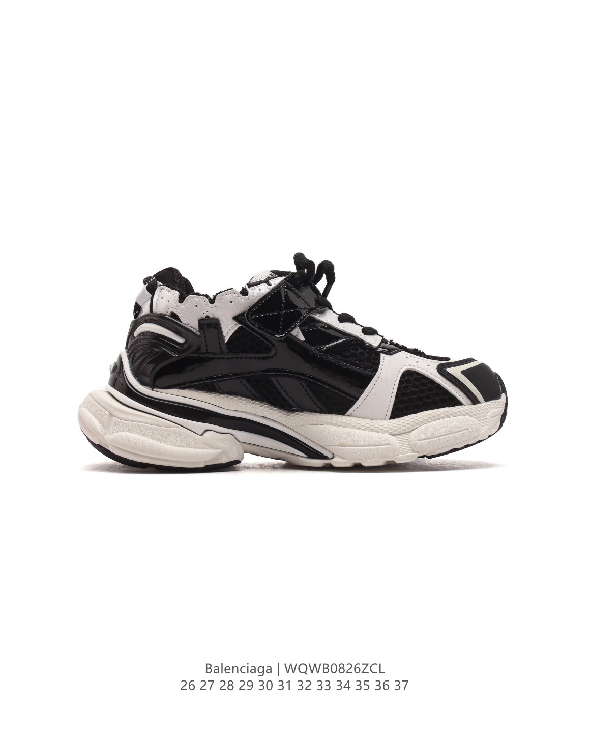 图片[3]-【童鞋新款BALENCIAGA 巴黎世家-Runner 7.0 儿童运动跑步鞋。通过溢胶、做旧、缝线等细节，展示了设计师 Demna 的运动鞋风格，用一双「旧鞋」传递复古感，后侧板、翘起的鞋头，则展示了 Demna 在结构上的未来构想；原装大盒从里到外一切百分百还原官方配置。 尺码：26-37-选品中心