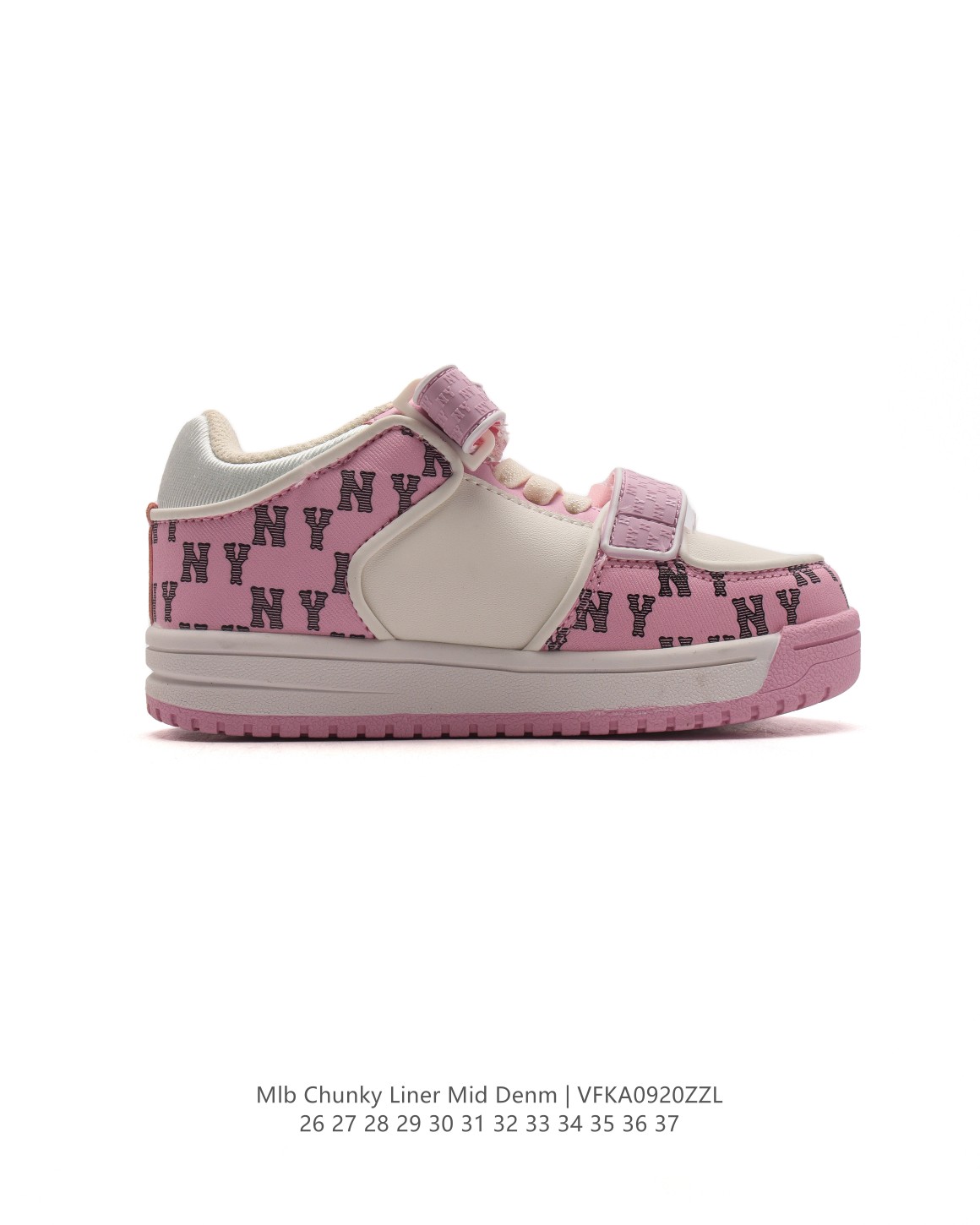 图片[3]-【童鞋MLB Chunky Liner Basic 人气单品学长鞋系列轻量增高厚底百搭休闲儿童运动板鞋 魔术贴 男女轻便胶鞋 高级街头休閒品牌鞋。MLB CHUNKY LINER 学长鞋是从击球手打出的酷炫直击球中获得灵感,在原有鞋面的帆布材质上,加入了反光滚边细节线,并延续高帮与低帮两种鞋型,为各路潮流选手开辟全新“少年感”动线。除了复古style,也不乏这种颜色清新一些的款式,干干净净的少年感呼之欲出。 类型：儿童鞋 款号：7ASXJA3N (GC) 尺码：26-37-选品中心