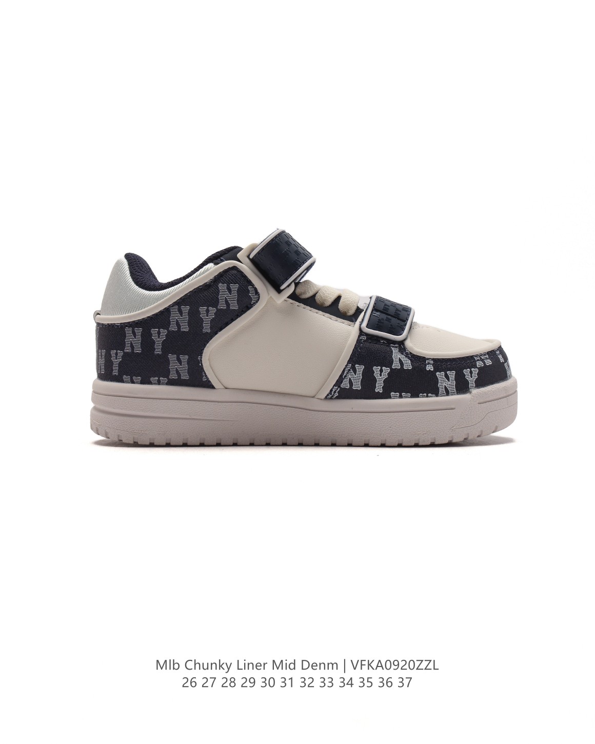 图片[3]-【童鞋MLB Chunky Liner Basic 人气单品学长鞋系列轻量增高厚底百搭休闲儿童运动板鞋 魔术贴 男女轻便胶鞋 高级街头休閒品牌鞋。MLB CHUNKY LINER 学长鞋是从击球手打出的酷炫直击球中获得灵感,在原有鞋面的帆布材质上,加入了反光滚边细节线,并延续高帮与低帮两种鞋型,为各路潮流选手开辟全新“少年感”动线。除了复古style,也不乏这种颜色清新一些的款式,干干净净的少年感呼之欲出。 类型：儿童鞋 款号：7ASXJA3N (GC) 尺码：26-37-选品中心