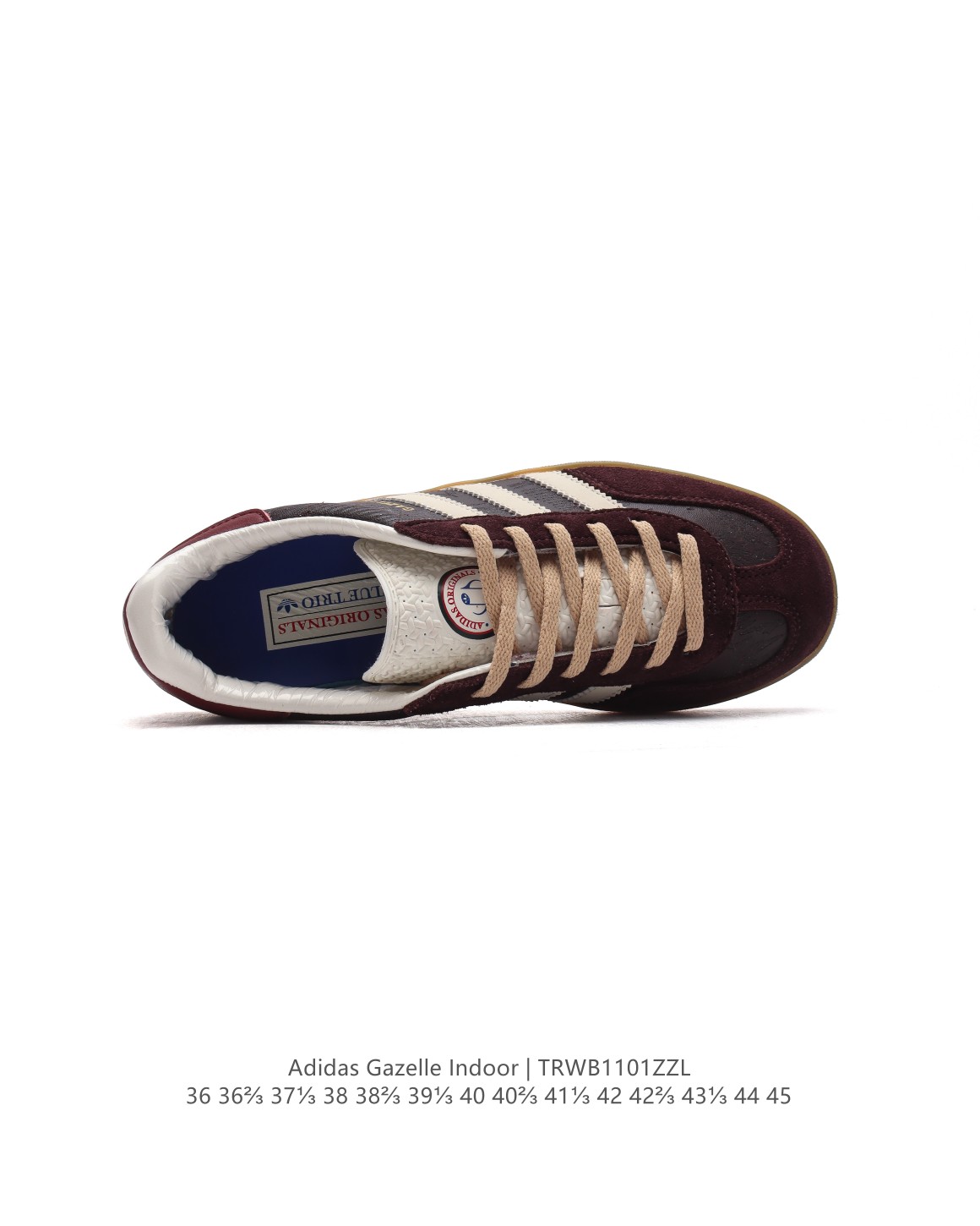 💰150
阿迪达斯 Adidas Originals Gazelle Indoor复古三叶草防滑透明橡胶板鞋经典运动鞋。这款经典鞋,忠于原版设计,缀撞色三条纹和鞋跟饰片。采用柔软皮鞋面,穿着舒适,搭配生胶外底,风格复古。用不同材料制作这款修长复古的从1970年代开始就很受欢迎的网球鞋。Gazelle Indoor拥有包边更宽的T字型鞋头，Gazelle开始将皮革材质引入训练鞋设计之中，从而减轻了运动员双脚的负担。当年这一改动也是为了更好的保护运动员的前掌，以及Gucci x Adidas Gazelle 系列就是以该鞋型为蓝本打造。• 常规型剪裁• 系带设计• 皮革鞋面• 织物衬里；生胶全包大底• 舒适OrthoLite®鞋垫• 脚感舒适。  

货号：IG1643
码数：36-45含半码
编码：TRWB1101ZZL