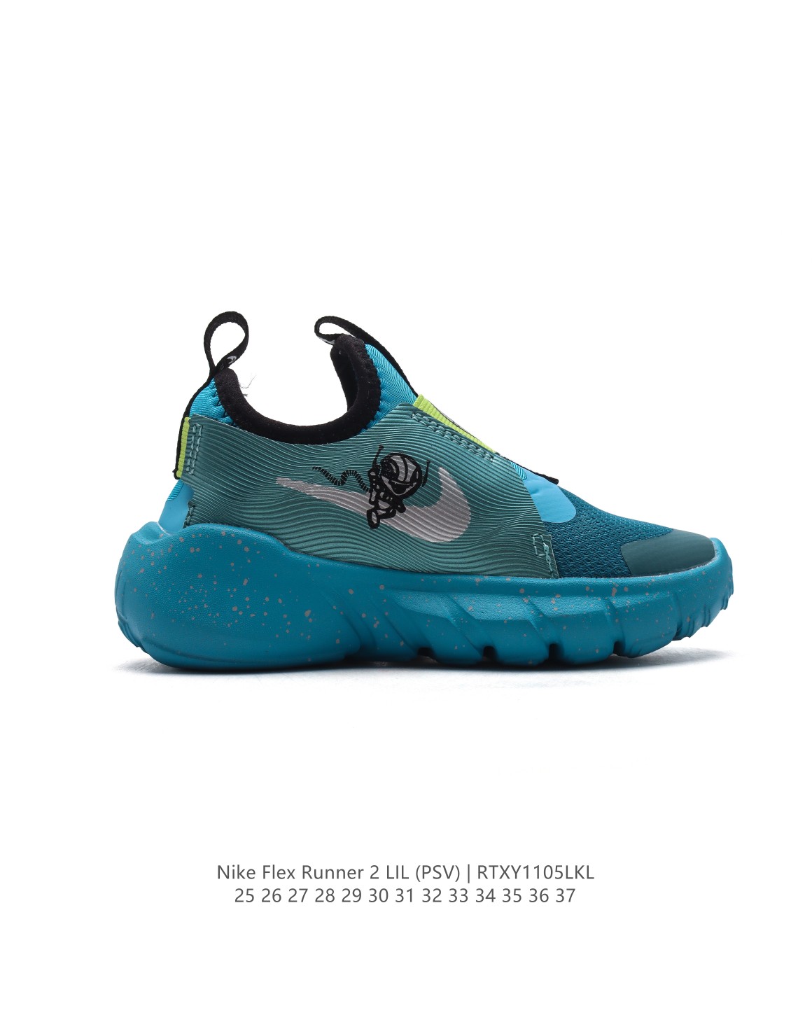图片[3]-【童鞋Nike Flex Runner 2 (TDV)婴童运动童鞋：让宝贝轻松迈动每一步 2代耐克 低帮透气轻便减震耐磨防滑运动鞋童鞋 小中大童婴童易弯折易穿脱一脚蹬公路跑步鞋。专为活泼好动的小宝贝们设计。无鞋带的设计搭配弹性内靴，穿脱简便快捷，让宝贝们随时享受自由奔跑的乐趣。鞋面采用皮革、织物与合成材质组合，轻盈透气，保护小脚丫的健康成长。后跟和中足固定带，为稚嫩的双足提供稳固支撑，确保每一步都稳健有力。鞋底柔韧灵活，弯曲凹槽的设计让迈步更加自然流畅，同时融入匠心底纹，提升抓地力，无论何种地面都能轻松驾驭。这款童鞋，是宝贝们探索世界的最佳伙伴！ 货号：DV3101 尺码：25-37-选品中心