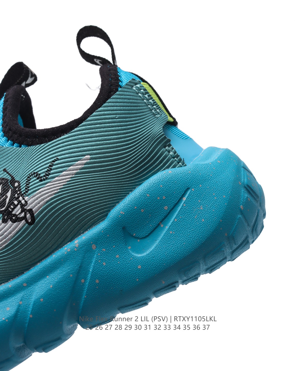 图片[8]-【童鞋Nike Flex Runner 2 (TDV)婴童运动童鞋：让宝贝轻松迈动每一步 2代耐克 低帮透气轻便减震耐磨防滑运动鞋童鞋 小中大童婴童易弯折易穿脱一脚蹬公路跑步鞋。专为活泼好动的小宝贝们设计。无鞋带的设计搭配弹性内靴，穿脱简便快捷，让宝贝们随时享受自由奔跑的乐趣。鞋面采用皮革、织物与合成材质组合，轻盈透气，保护小脚丫的健康成长。后跟和中足固定带，为稚嫩的双足提供稳固支撑，确保每一步都稳健有力。鞋底柔韧灵活，弯曲凹槽的设计让迈步更加自然流畅，同时融入匠心底纹，提升抓地力，无论何种地面都能轻松驾驭。这款童鞋，是宝贝们探索世界的最佳伙伴！ 货号：DV3101 尺码：25-37-选品中心