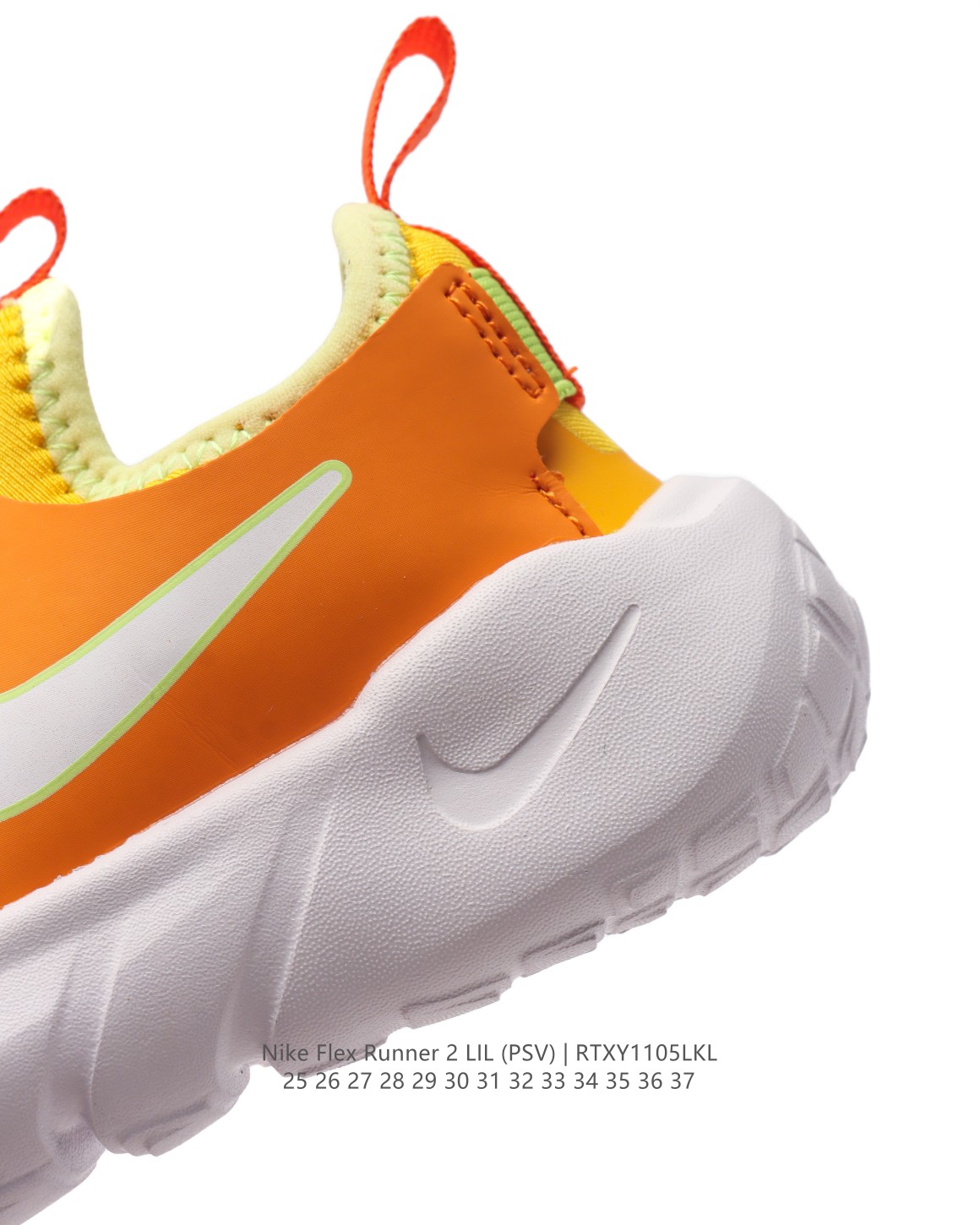 图片[8]-【童鞋Nike Flex Runner 2 (TDV)婴童运动童鞋：让宝贝轻松迈动每一步 2代耐克 低帮透气轻便减震耐磨防滑运动鞋童鞋 小中大童婴童易弯折易穿脱一脚蹬公路跑步鞋。专为活泼好动的小宝贝们设计。无鞋带的设计搭配弹性内靴，穿脱简便快捷，让宝贝们随时享受自由奔跑的乐趣。鞋面采用皮革、织物与合成材质组合，轻盈透气，保护小脚丫的健康成长。后跟和中足固定带，为稚嫩的双足提供稳固支撑，确保每一步都稳健有力。鞋底柔韧灵活，弯曲凹槽的设计让迈步更加自然流畅，同时融入匠心底纹，提升抓地力，无论何种地面都能轻松驾驭。这款童鞋，是宝贝们探索世界的最佳伙伴！ 货号：DV3101 尺码：25-37-选品中心