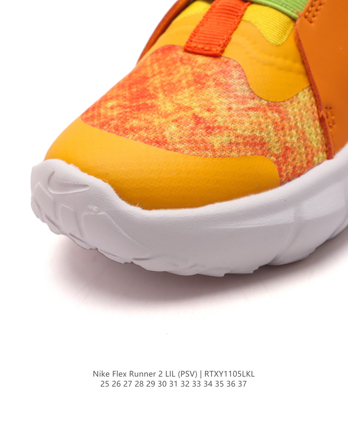 图片[7]-【童鞋Nike Flex Runner 2 (TDV)婴童运动童鞋：让宝贝轻松迈动每一步 2代耐克 低帮透气轻便减震耐磨防滑运动鞋童鞋 小中大童婴童易弯折易穿脱一脚蹬公路跑步鞋。专为活泼好动的小宝贝们设计。无鞋带的设计搭配弹性内靴，穿脱简便快捷，让宝贝们随时享受自由奔跑的乐趣。鞋面采用皮革、织物与合成材质组合，轻盈透气，保护小脚丫的健康成长。后跟和中足固定带，为稚嫩的双足提供稳固支撑，确保每一步都稳健有力。鞋底柔韧灵活，弯曲凹槽的设计让迈步更加自然流畅，同时融入匠心底纹，提升抓地力，无论何种地面都能轻松驾驭。这款童鞋，是宝贝们探索世界的最佳伙伴！ 货号：DV3101 尺码：25-37-选品中心