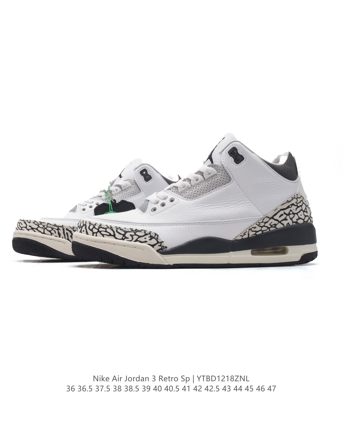 💰240
【公司级】耐克 乔丹 AJ3 耐克 Nike Air Jordan 3 Retro SE 乔3 复刻篮球鞋 乔丹3代 三代 男女子运动鞋，作为 AJ 系列中广受认可的运动鞋之一，搭载与 2068 元年款类似的轻盈可视缓震配置。经典细节和材料，纪念成就不凡的传奇鞋款。鞋面采用织物、皮革与合成材质组合设计，经久耐穿，营造出众结构化支撑，后跟搭载 Nike Air 缓震配置，缔造轻盈回弹的舒适脚感，橡胶外底提供强劲抓地力，可驾驭多种地面。

类型：男女鞋
货号：CT8532
码数：36-47含半码
编码：YTBD1218ZNL