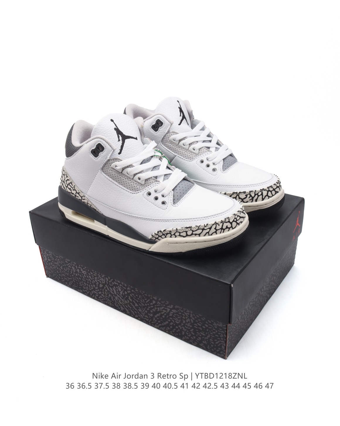 💰240
【公司级】耐克 乔丹 AJ3 耐克 Nike Air Jordan 3 Retro SE 乔3 复刻篮球鞋 乔丹3代 三代 男女子运动鞋，作为 AJ 系列中广受认可的运动鞋之一，搭载与 2068 元年款类似的轻盈可视缓震配置。经典细节和材料，纪念成就不凡的传奇鞋款。鞋面采用织物、皮革与合成材质组合设计，经久耐穿，营造出众结构化支撑，后跟搭载 Nike Air 缓震配置，缔造轻盈回弹的舒适脚感，橡胶外底提供强劲抓地力，可驾驭多种地面。

类型：男女鞋
货号：CT8532
码数：36-47含半码
编码：YTBD1218ZNL