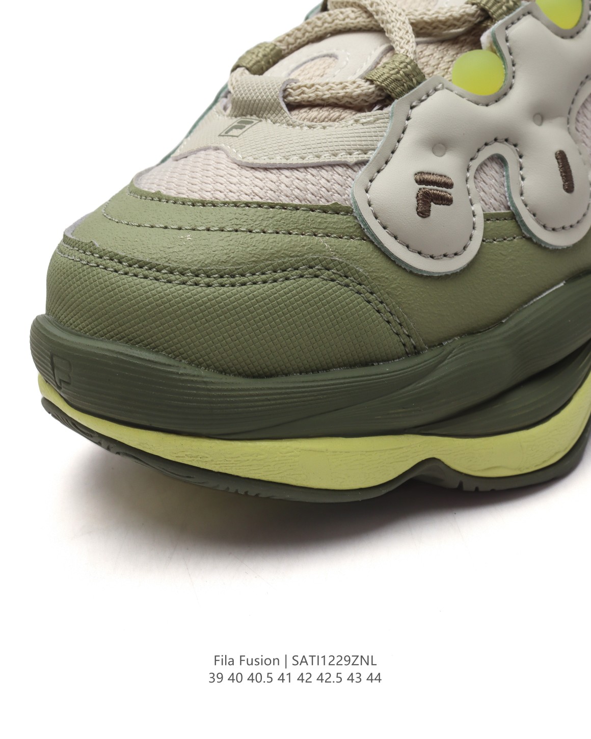 Fila Men's Fusion Retro Chunky Sneakers - Breathable Leather & Mesh, Olive Green 8 a1735520644612 4440