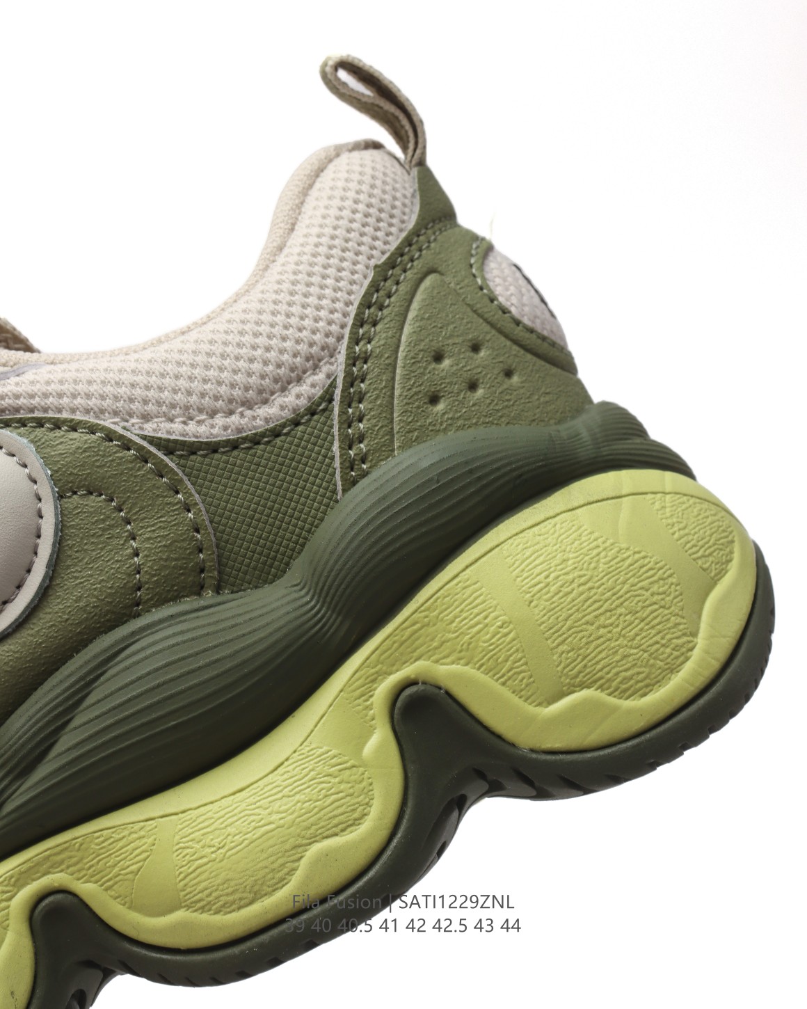 Fila Men's Fusion Retro Chunky Sneakers - Breathable Leather & Mesh, Olive Green 9 a1735520644634 1752