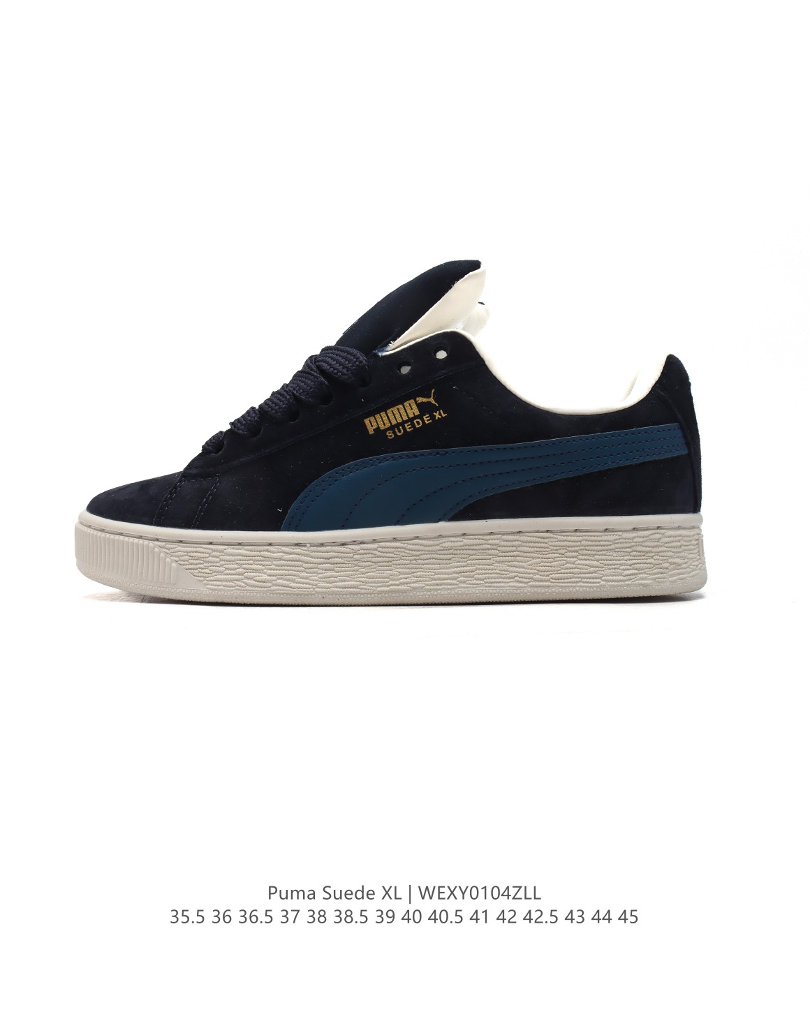 💰100
【高品质】彪马（PUMA）休闲板鞋 Suede XL系列经典翻毛皮厚底防滑耐磨舒适透气运动鞋 新年穿有型/时尚/穿搭/球鞋/穿搭/时尚/潮流/面包鞋/PUMA面包鞋，情侣必备！这款PUMA Suede XL面包鞋，以其宽大厚实的鞋型和复古潮流感吸引眼球。👟全皮材质，让鞋面质感柔软细腻，彰显高品质。👣 圆润饱满的鞋头设计，不仅保护脚趾，还增加了鞋子的立体感。👂 宽大的鞋舌，可能印有经典的PUMA标志或其他品牌标识，部分款式采用刺绣工艺，更加精致立体。🌀 与鞋面颜色相配的纯色鞋带，穿过金属或塑料质地的鞋眼，确保穿着舒适稳定。🛤️ 橡胶大底，质地坚韧，耐磨防滑，科学设计的鞋底纹路提供良好抓地力。💑 作为情侣款，鞋子设计注重男女通用风格，让情侣双方穿着时展现协调统一的视觉效果。

尺码：35.5-45含半码
编码：WEXY0104ZLL
