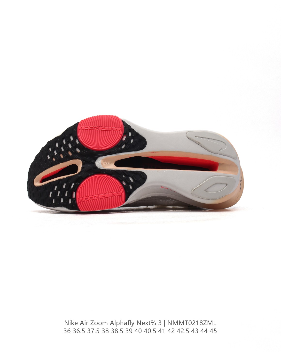 💰210
公司级 耐克 Nike Air Zoom Alphafly NEXT% 3代 马拉松三代 原标原盒真碳纤维 真Zoom X 气垫‼正确版型！鞋面采用更轻质更透气的 Atomknit 材质打造 外侧的大歪勾和前低后高的鞋帮都带来更强的速度感！鞋底前掌加入两块 Zoom 气垫，搭配 ZoomX 带来更加强烈的回弹性。空气动力学造型则依然保留。前掌采用镂空设计，让鞋底的碳板配置得以可视化 造型更具未来感。

类型：男女鞋
货号：FD8311-103
码数：36 36.5 37.5 38 38.5 39 40 40.5 41 42 42.5 43 44 45
编码：NMMT0218ZML