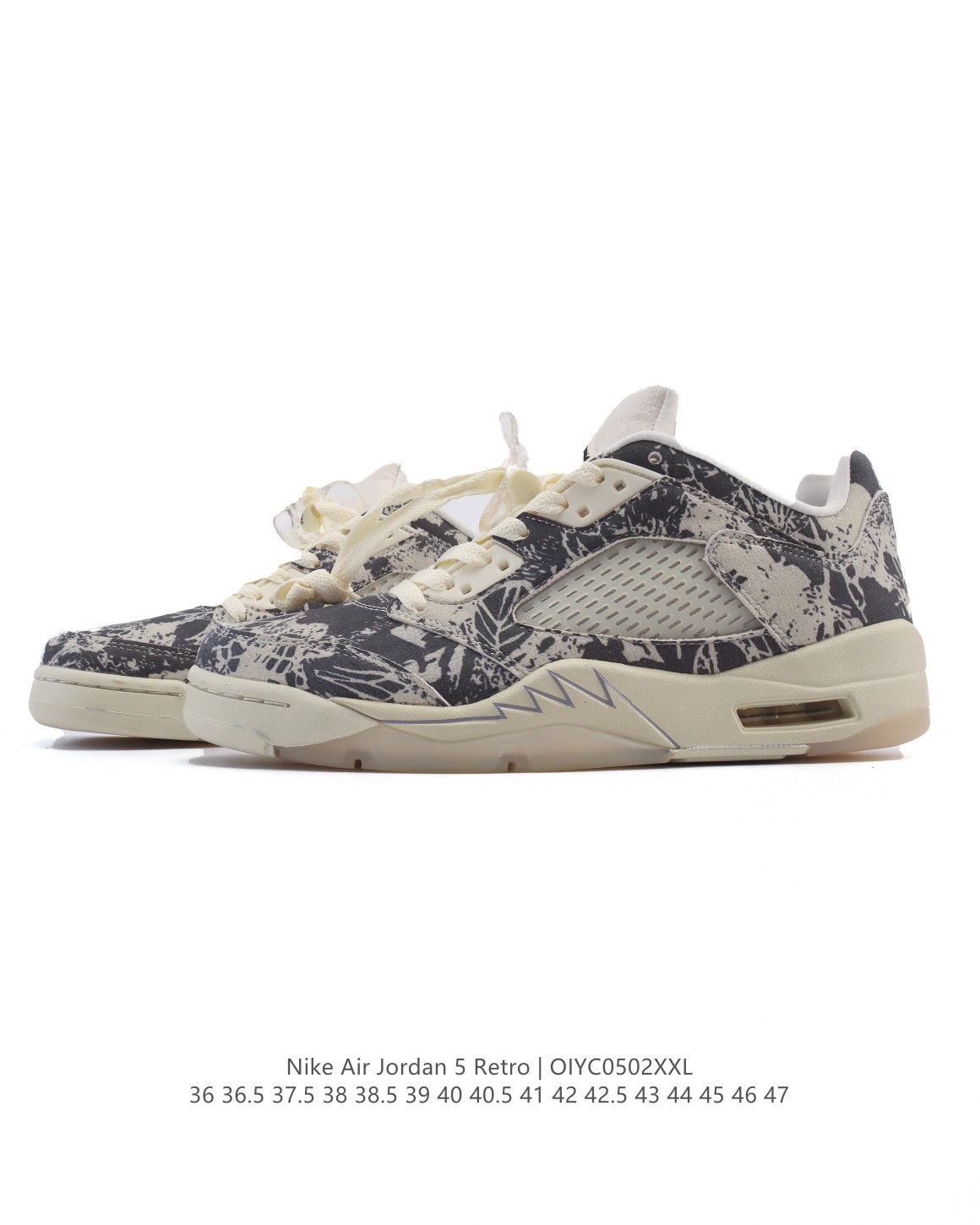 💰260
公司级✅耐克 Nike Air Jordan 5 Retro 低帮 乔丹之子 AJ5 乔丹5代 aj5 乔5 乔丹5 低邦 乔丹篮球运动鞋 低帮复古休闲文化篮球鞋。后跟饰有“Team Jordan”梭织标签,增添点睛之笔。 柔软衬里,塑就非凡脚感,巧糅侧面透气设计、中底鲨鱼齿图案和鞋带栓扣等元年款精致细节,彰显挚爱经典魅力。Air Jordan创立于1985年是Nike旗下以史上最著名的NBA球星迈克尔乔丹( Michael jordan)命名的系列。30多年过去了, Air ordan系列已然成为全球最好的篮球鞋系列。许多热门鞋款也已经成为潮流人士的首选。整体风格 酷劲十足!
类型:男女鞋
货号:DA6016
尺码:36 36.5 37.5 38 38.5 39 40 40.5 41 42 42.5 43 44 45 46 47
编码:OIYC0502