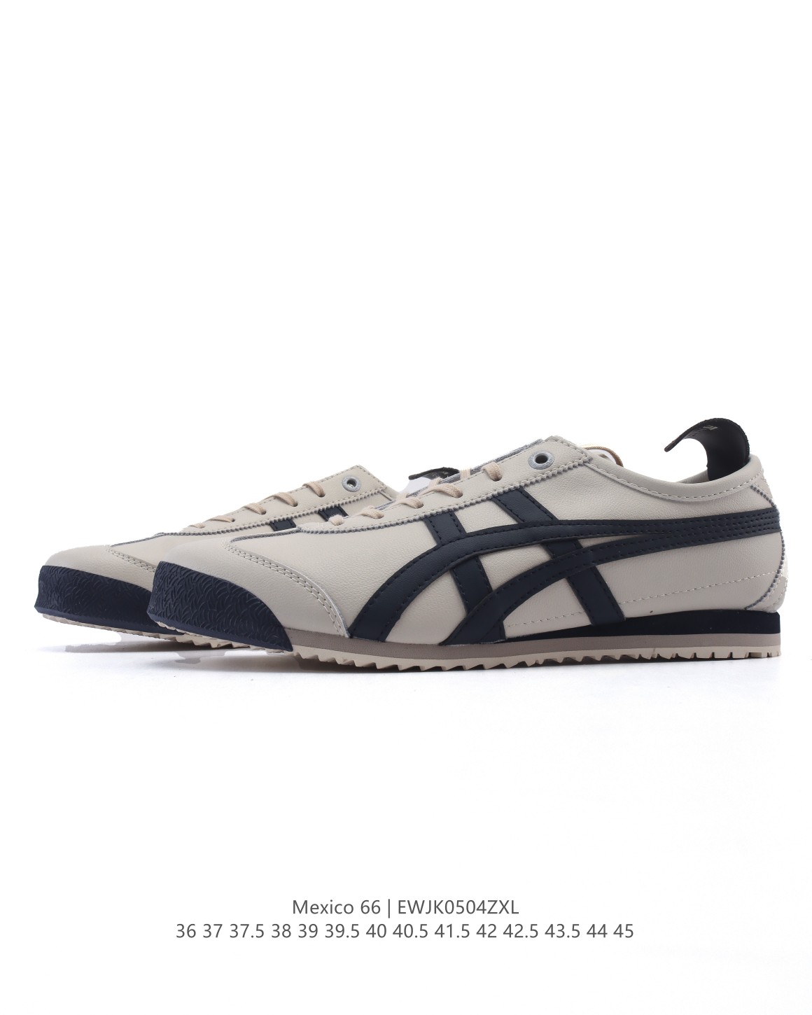 💰160
Asics/亚瑟士 💯女鞋真标半码制 配足弓鞋垫 日产经典老牌-鬼塚虎/Onitsuka Tiger Mexico 66®经典墨西哥系列复古经典百搭板鞋休闲运动鞋慢跑鞋。采用柔软皮革鞋面，超国标含胶率耐磨耐弯折RB大底。产品从款式颜色造型上体现出追求舒适和细节的完美。鞋类更是推崇手工制作的严谨，融舒适性与可穿性的设计风格。注重细节的完美和别致魅力，既保持稳重，又不失轻松的时尚感。

货号:  1183C102-101
码数：36-45含半码
编码：EWJK0504