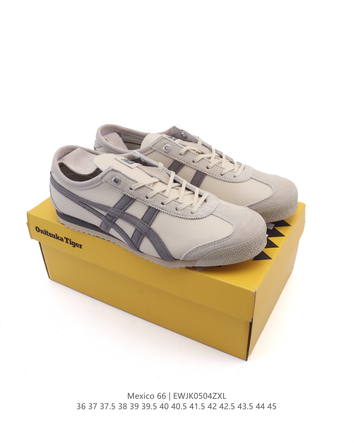 🈴💰160
Asics/亚瑟士 💯女鞋真标半码制 配足弓鞋垫 日产经典老牌-鬼塚虎/Onitsuka Tiger Mexico 66®经典墨西哥系列复古经典百搭板鞋休闲运动鞋慢跑鞋。采用柔软皮革鞋面，超国标含胶率耐磨耐弯折RB大底。产品从款式颜色造型上体现出追求舒适和细节的完美。鞋类更是推崇手工制作的严谨，融舒适性与可穿性的设计风格。注重细节的完美和别致魅力，既保持稳重，又不失轻松的时尚感。

货号:  1183C102-101
码数：36-45含半码
编码：EWJK0504