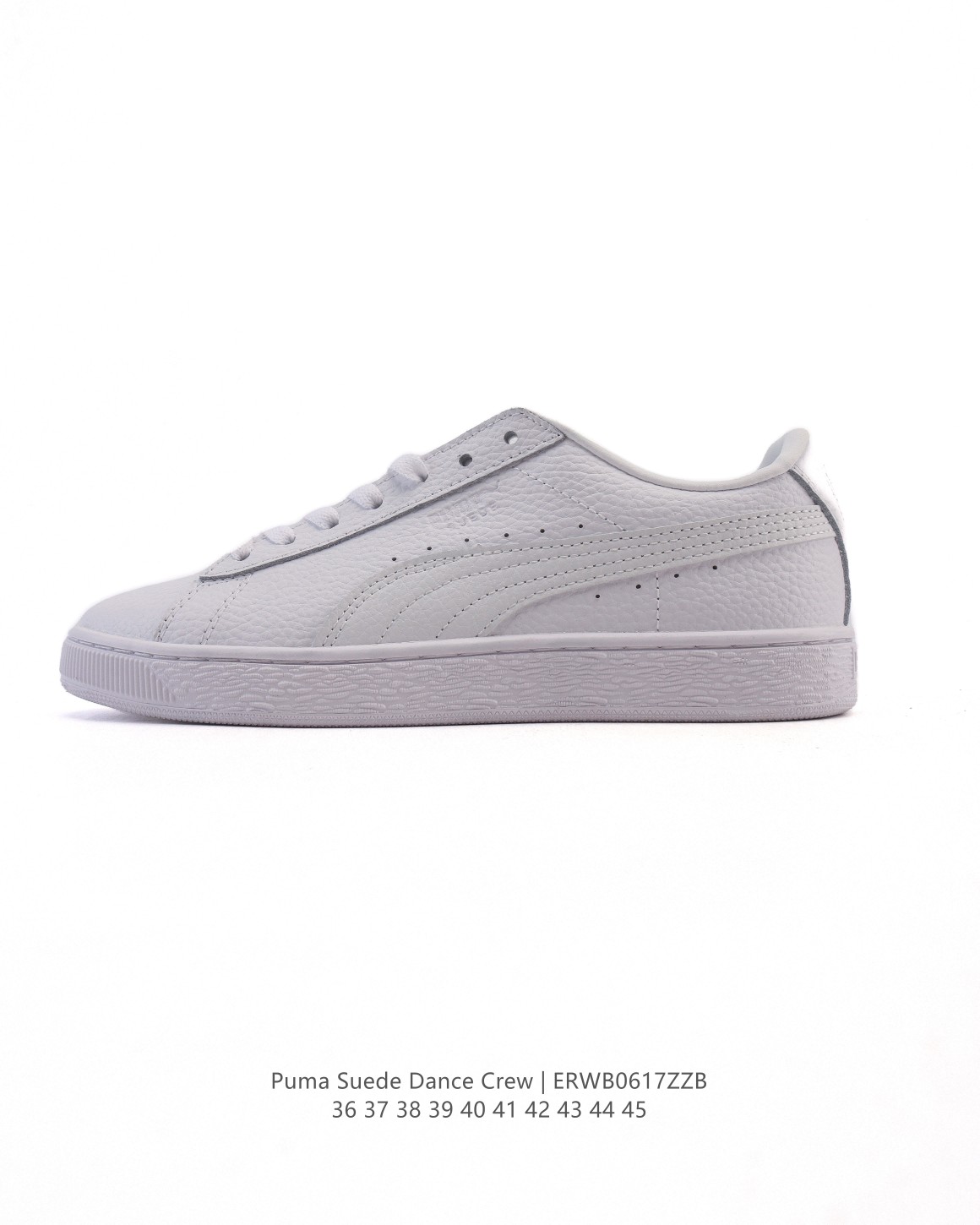 🈴💰155
PUMA彪马 秋季新款 男女板鞋SUEDE DANCE CREW运动鞋休闲鞋。柔软合成革面料易打理，舒适质感简约潮搭，美观有型。圆弧舒适鞋头，宽敞不挤脚，行走无压力，舒适一整天。PVC材质，纹理清晰，止滑耐磨，舒适行走每一步。舒适后跟，稳固后跟贴合脚部。柔软内里，柔软贴合不磨脚。

类型：男女鞋
货号：393872
尺码：36-45
编码：ERWB0617ZZB