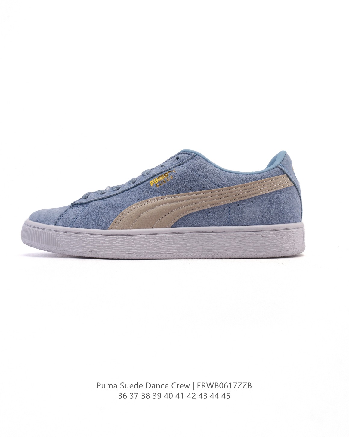 🈴💰155
PUMA彪马 秋季新款 男女板鞋SUEDE DANCE CREW运动鞋休闲鞋。柔软合成革面料易打理，舒适质感简约潮搭，美观有型。圆弧舒适鞋头，宽敞不挤脚，行走无压力，舒适一整天。PVC材质，纹理清晰，止滑耐磨，舒适行走每一步。舒适后跟，稳固后跟贴合脚部。柔软内里，柔软贴合不磨脚。

类型：男女鞋
货号：393872
尺码：36-45
编码：ERWB0617ZZB