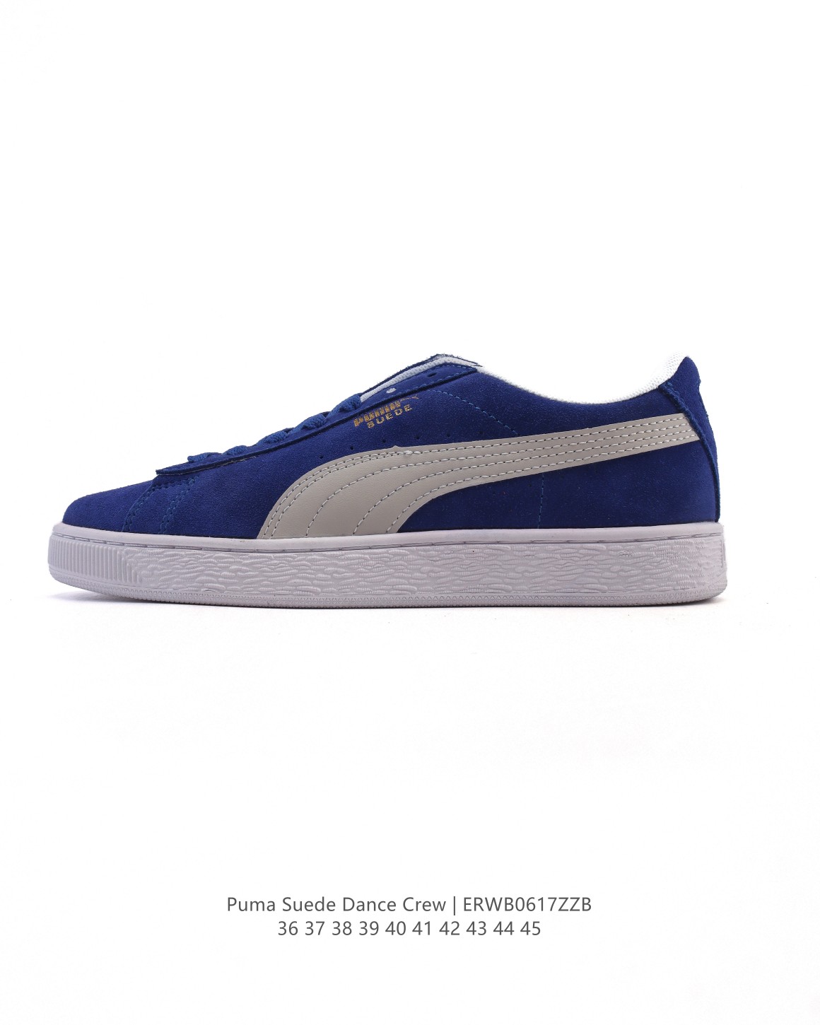 🈴💰155
PUMA彪马 秋季新款 男女板鞋SUEDE DANCE CREW运动鞋休闲鞋。柔软合成革面料易打理，舒适质感简约潮搭，美观有型。圆弧舒适鞋头，宽敞不挤脚，行走无压力，舒适一整天。PVC材质，纹理清晰，止滑耐磨，舒适行走每一步。舒适后跟，稳固后跟贴合脚部。柔软内里，柔软贴合不磨脚。

类型：男女鞋
货号：393872
尺码：36-45
编码：ERWB0617ZZB