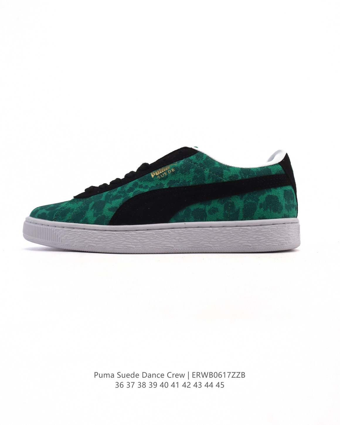 🈴💰155
PUMA彪马 秋季新款 男女板鞋SUEDE DANCE CREW运动鞋休闲鞋。柔软合成革面料易打理，舒适质感简约潮搭，美观有型。圆弧舒适鞋头，宽敞不挤脚，行走无压力，舒适一整天。PVC材质，纹理清晰，止滑耐磨，舒适行走每一步。舒适后跟，稳固后跟贴合脚部。柔软内里，柔软贴合不磨脚。

类型：男女鞋
货号：393872
尺码：36-45
编码：ERWB0617ZZB