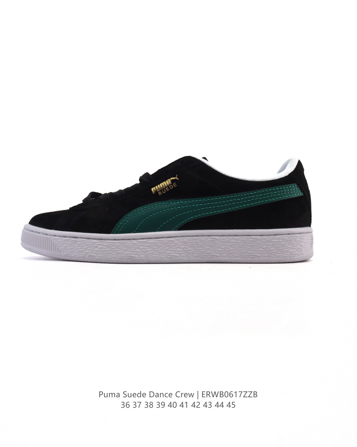 🈴💰155
PUMA彪马 秋季新款 男女板鞋SUEDE DANCE CREW运动鞋休闲鞋。柔软合成革面料易打理，舒适质感简约潮搭，美观有型。圆弧舒适鞋头，宽敞不挤脚，行走无压力，舒适一整天。PVC材质，纹理清晰，止滑耐磨，舒适行走每一步。舒适后跟，稳固后跟贴合脚部。柔软内里，柔软贴合不磨脚。

类型：男女鞋
货号：393872
尺码：36-45
编码：ERWB0617ZZB